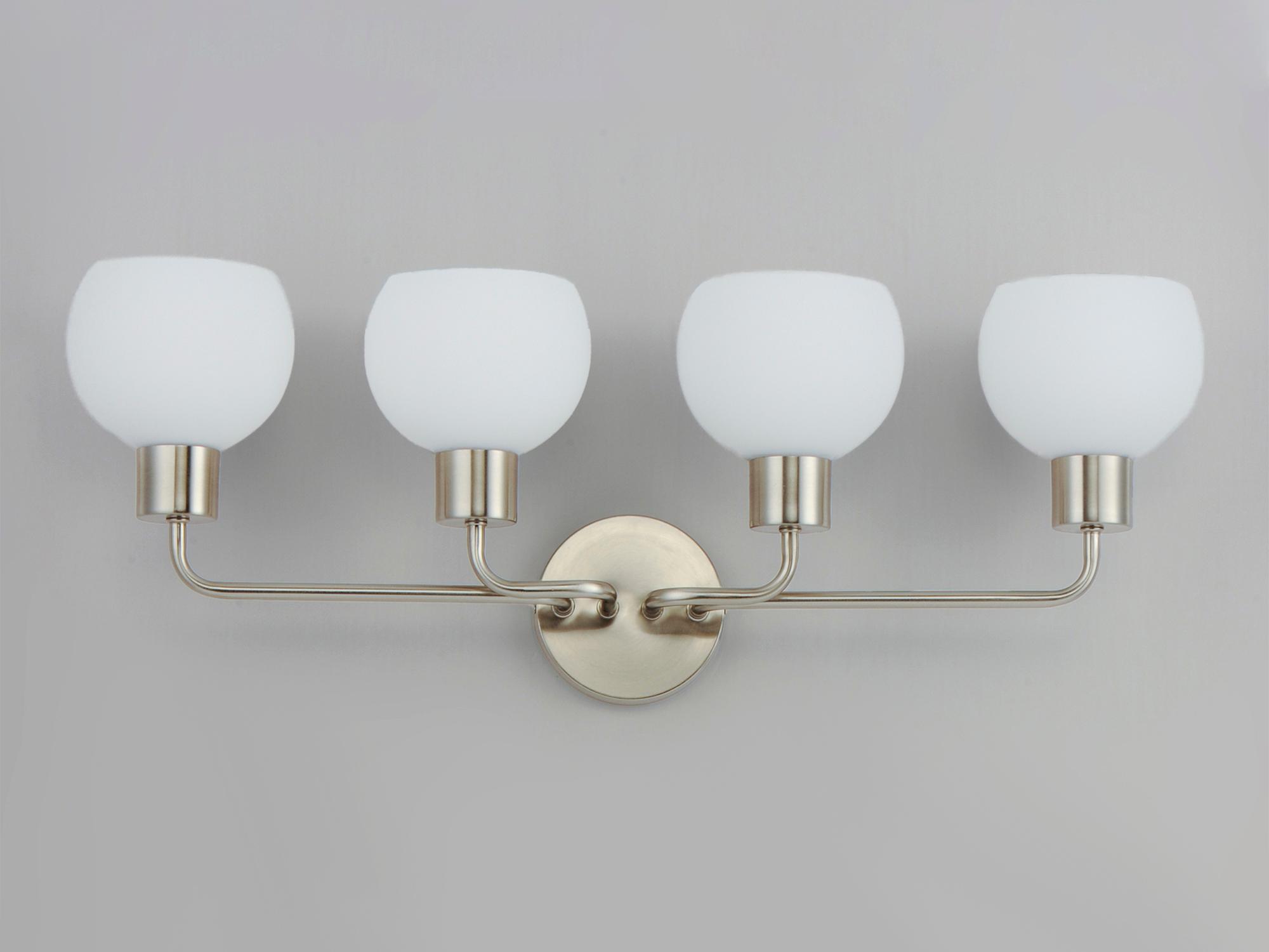 Maxim Lighting Coraline 4-Light Satin Nickel Glass Vanity Light
