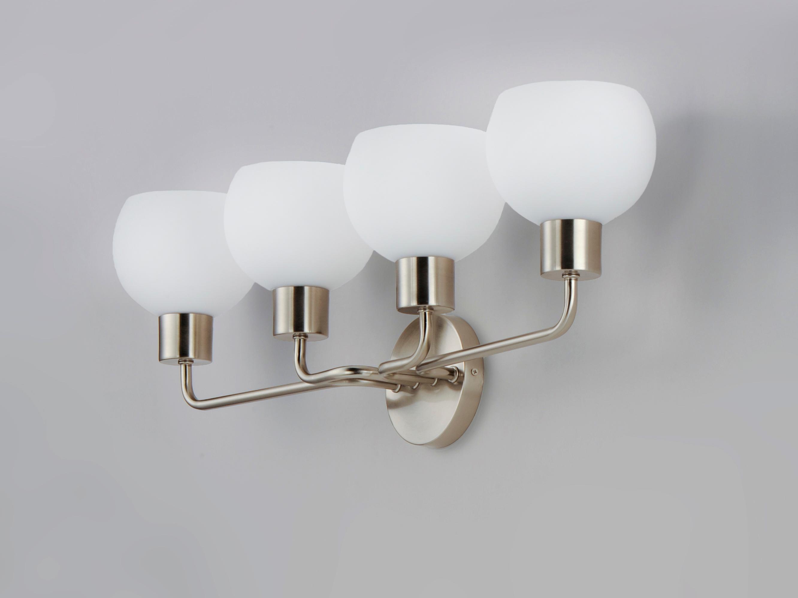 Maxim Lighting Coraline 4-Light Satin Nickel Glass Vanity Light