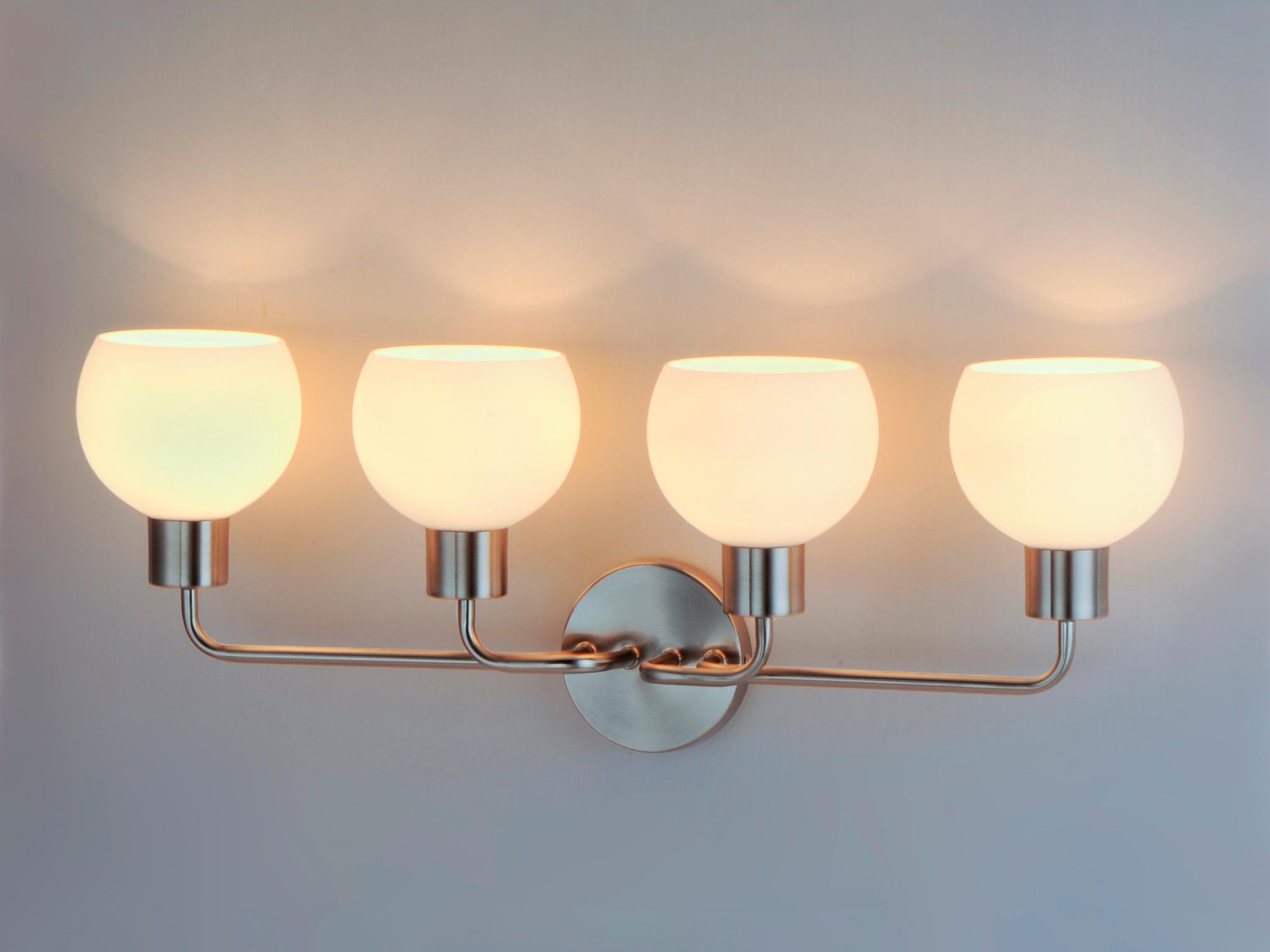 Maxim Lighting Coraline 4-Light Satin Nickel Glass Vanity Light