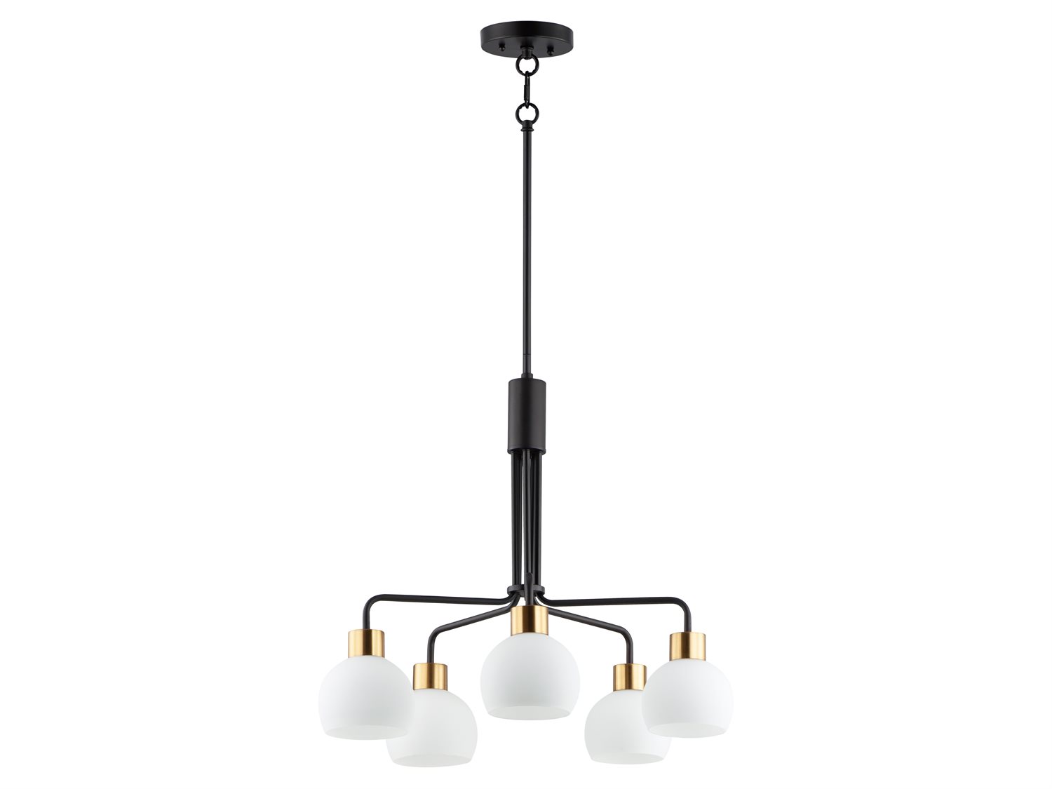Maxim Lighting Coraline 5-Light Bronze Rupert Black Glass Chandelier