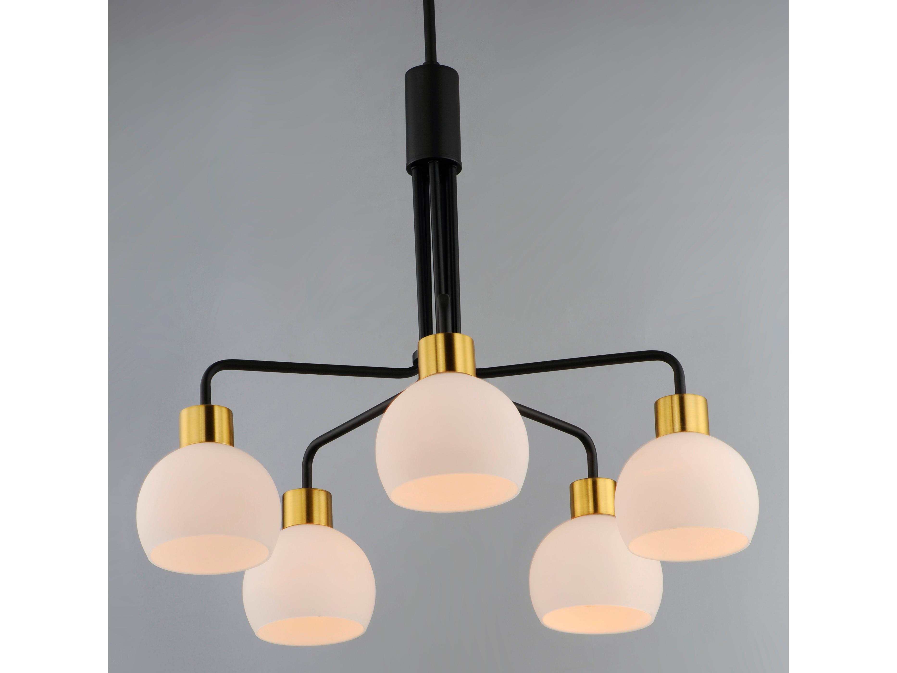 Maxim Lighting Coraline 5-Light Bronze Rupert Black Glass Chandelier