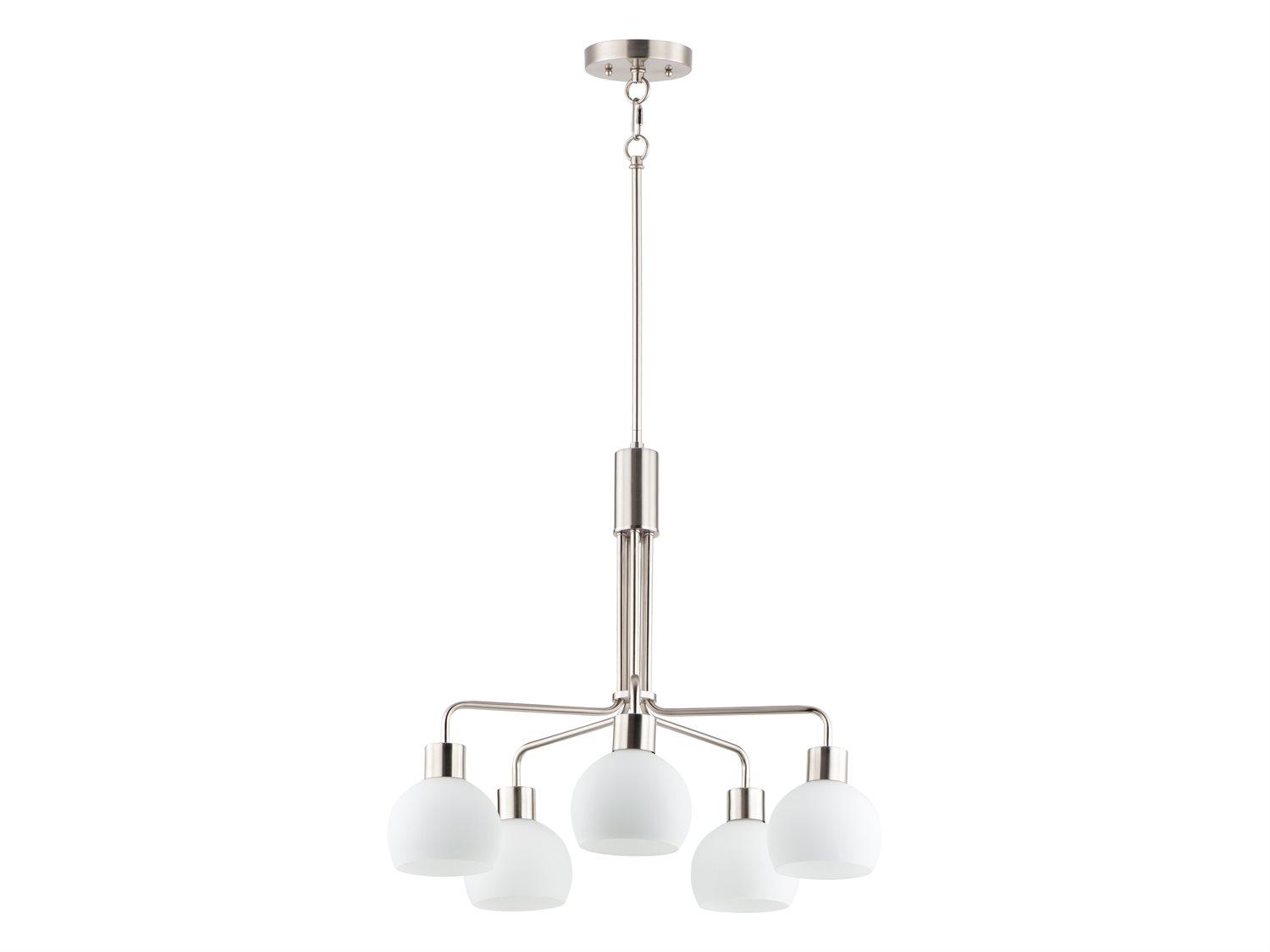 Maxim Lighting Coraline 5-Light Satin Nickel Glass Chandelier