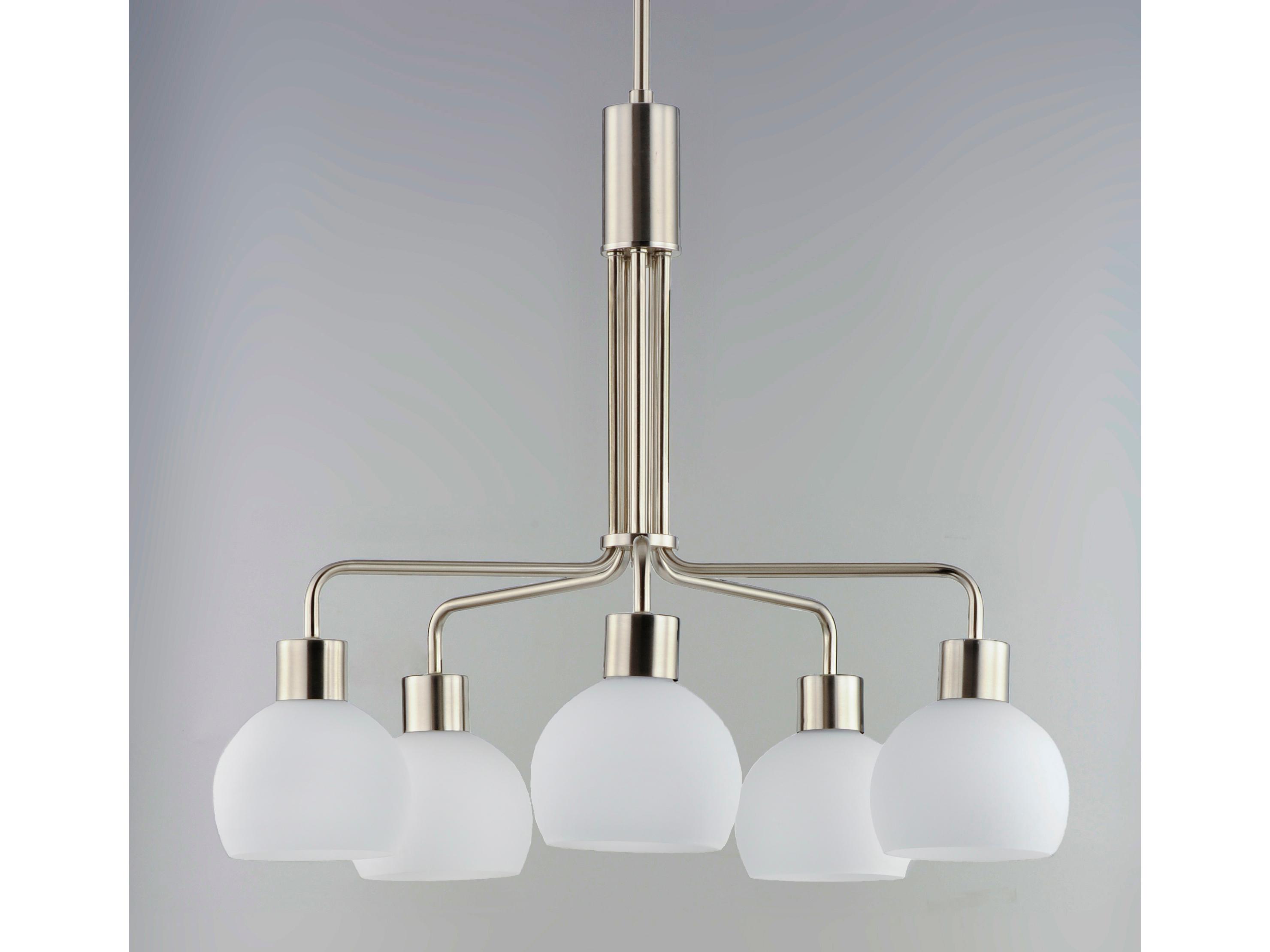 Maxim Lighting Coraline 5-Light Satin Nickel Glass Chandelier