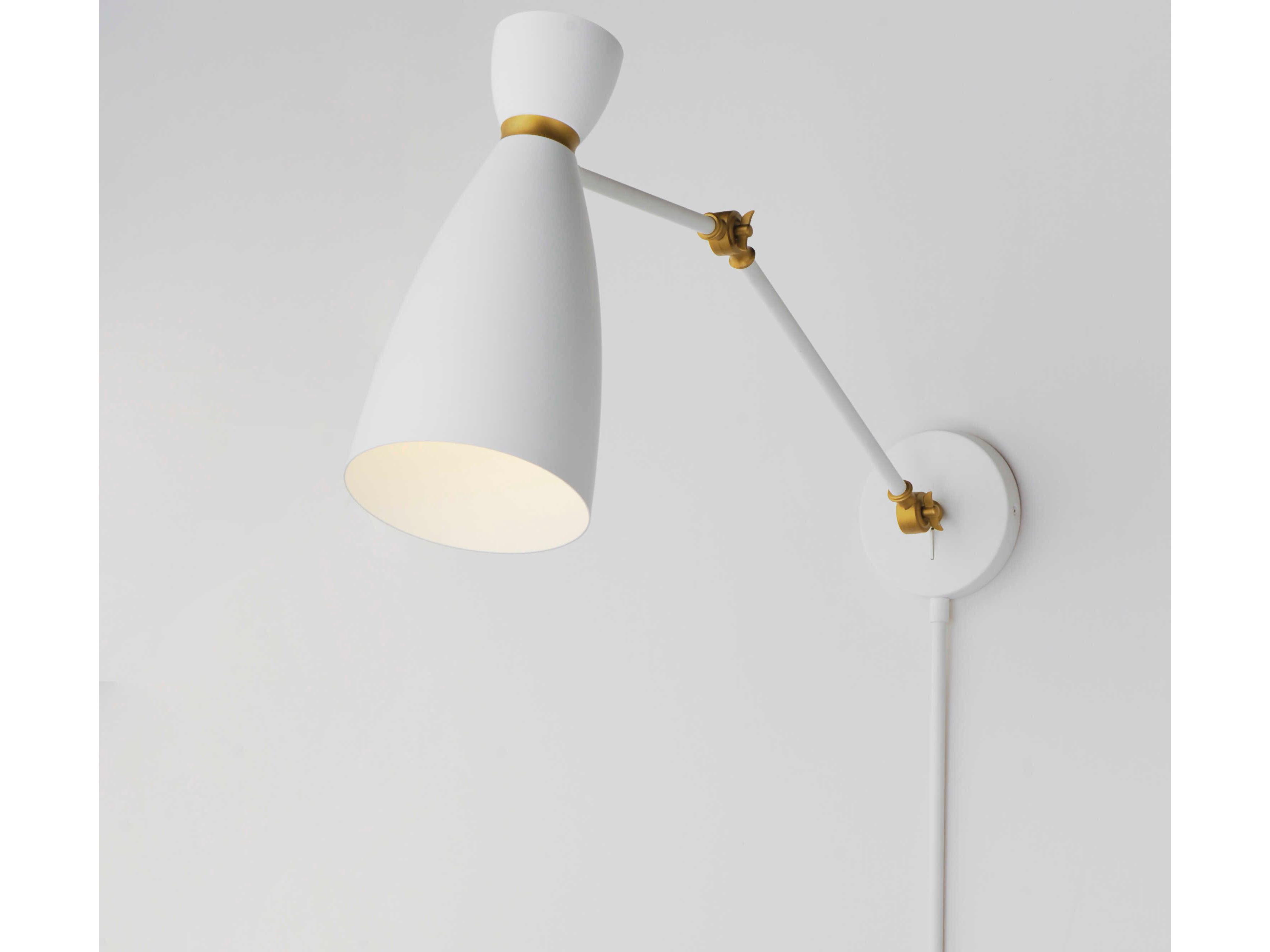 Maxim Lighting Carillon 1-Light White Satin Brass Swing Wall Sconce