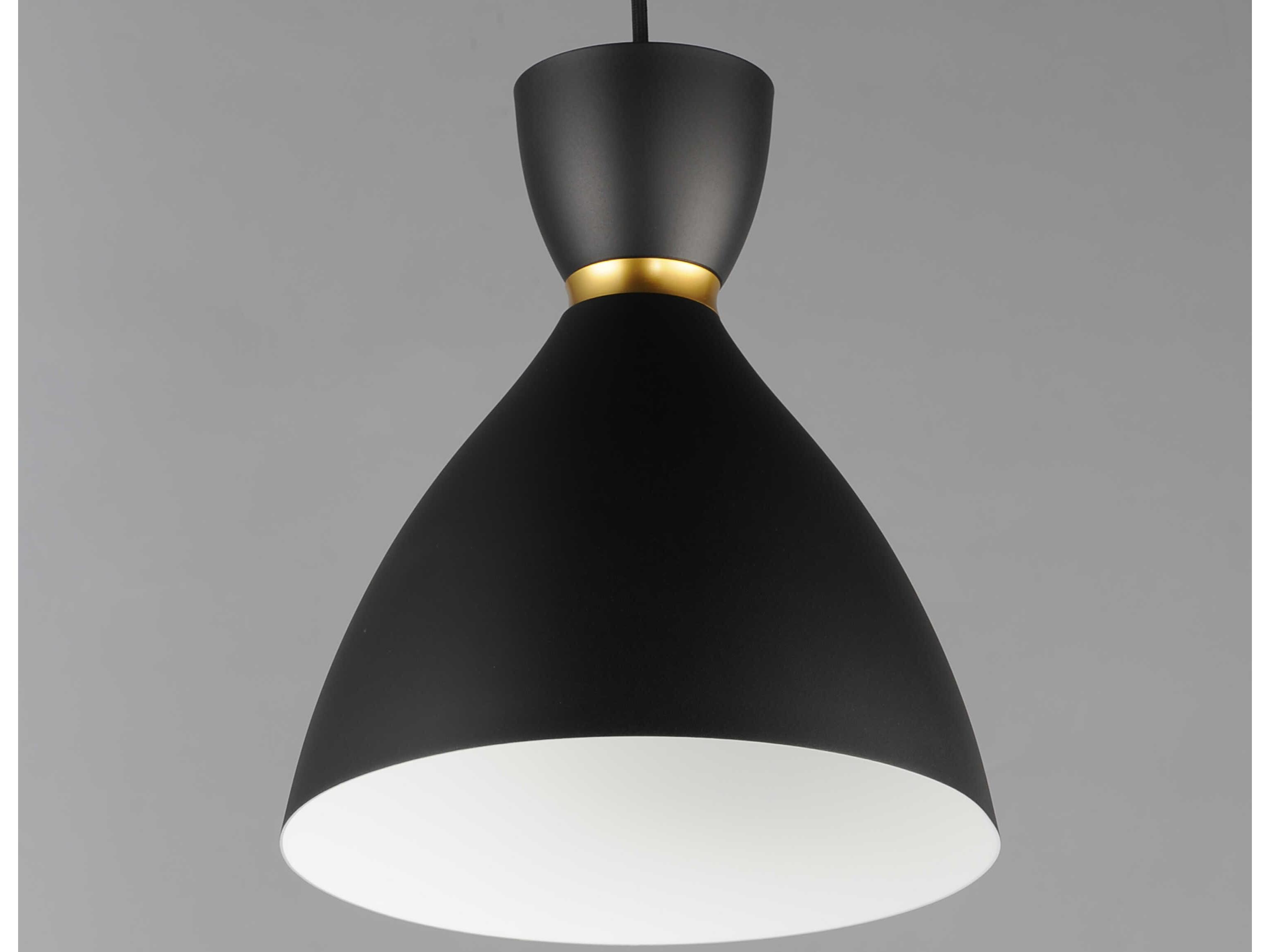 Maxim Lighting Carillon 1-Light Black Satin Brass Mini Pendant