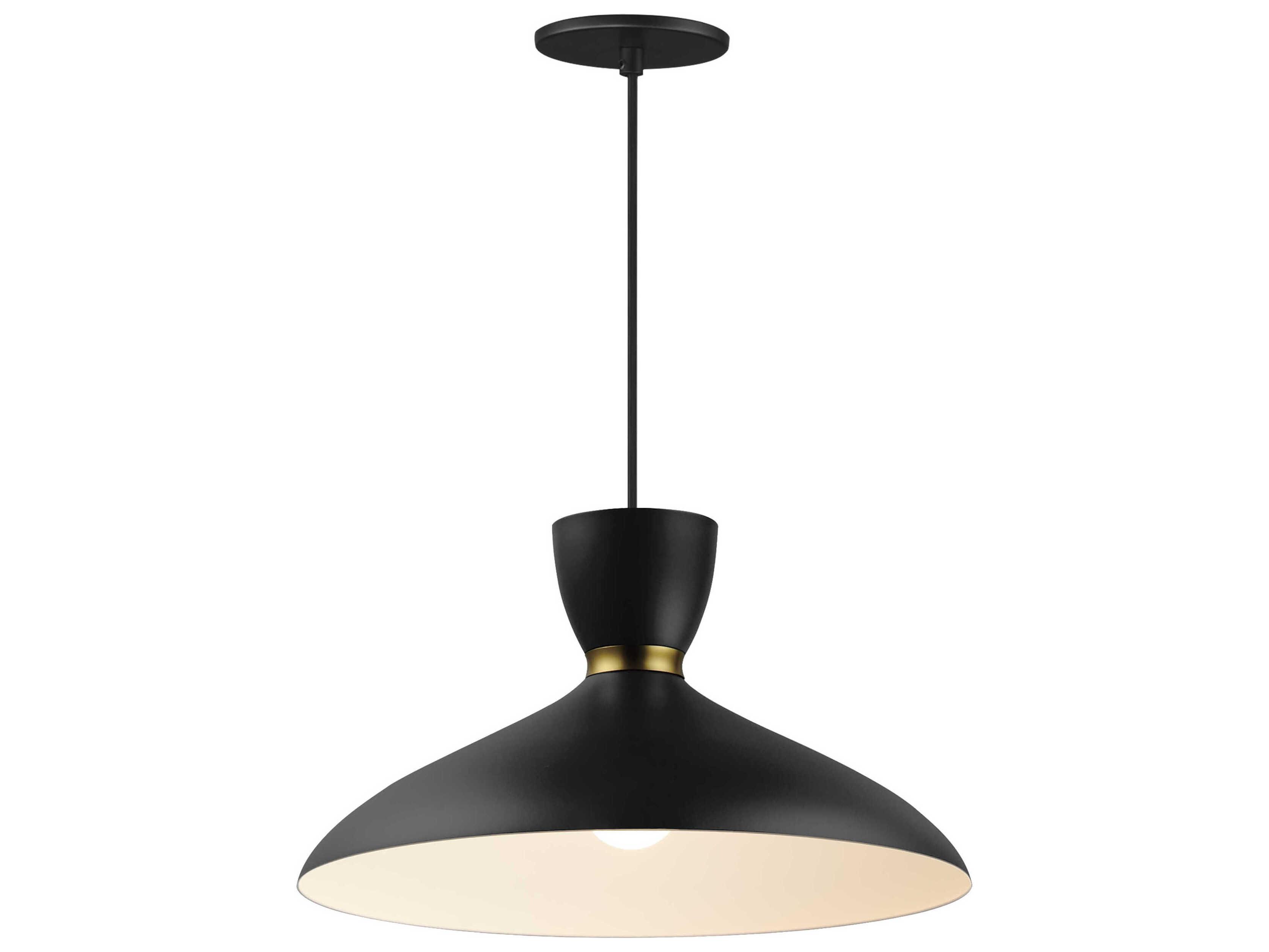 Maxim Lighting Carillon 1-Light Black Satin Brass Dome Pendant