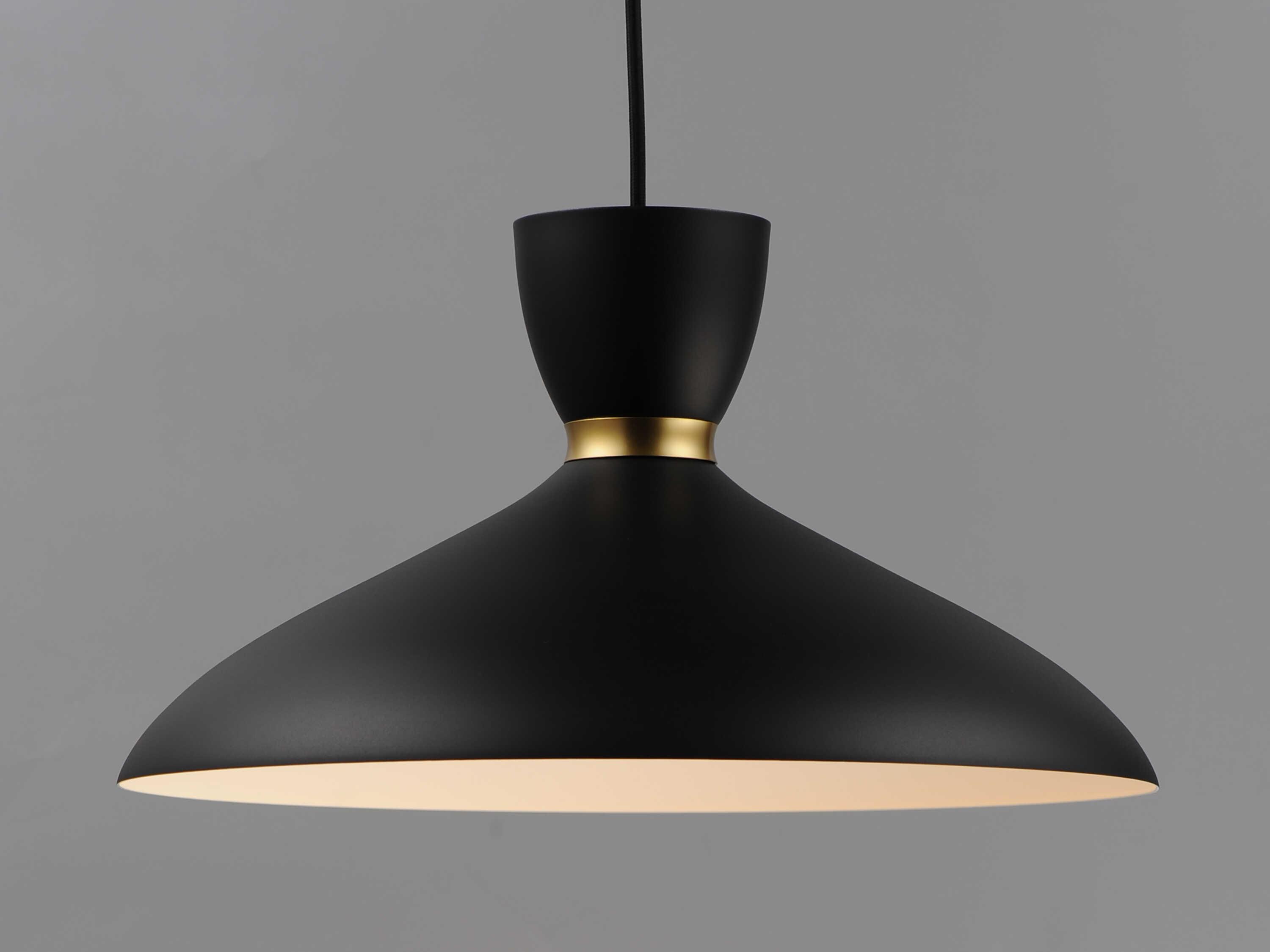 Maxim Lighting Carillon 1-Light Black Satin Brass Dome Pendant