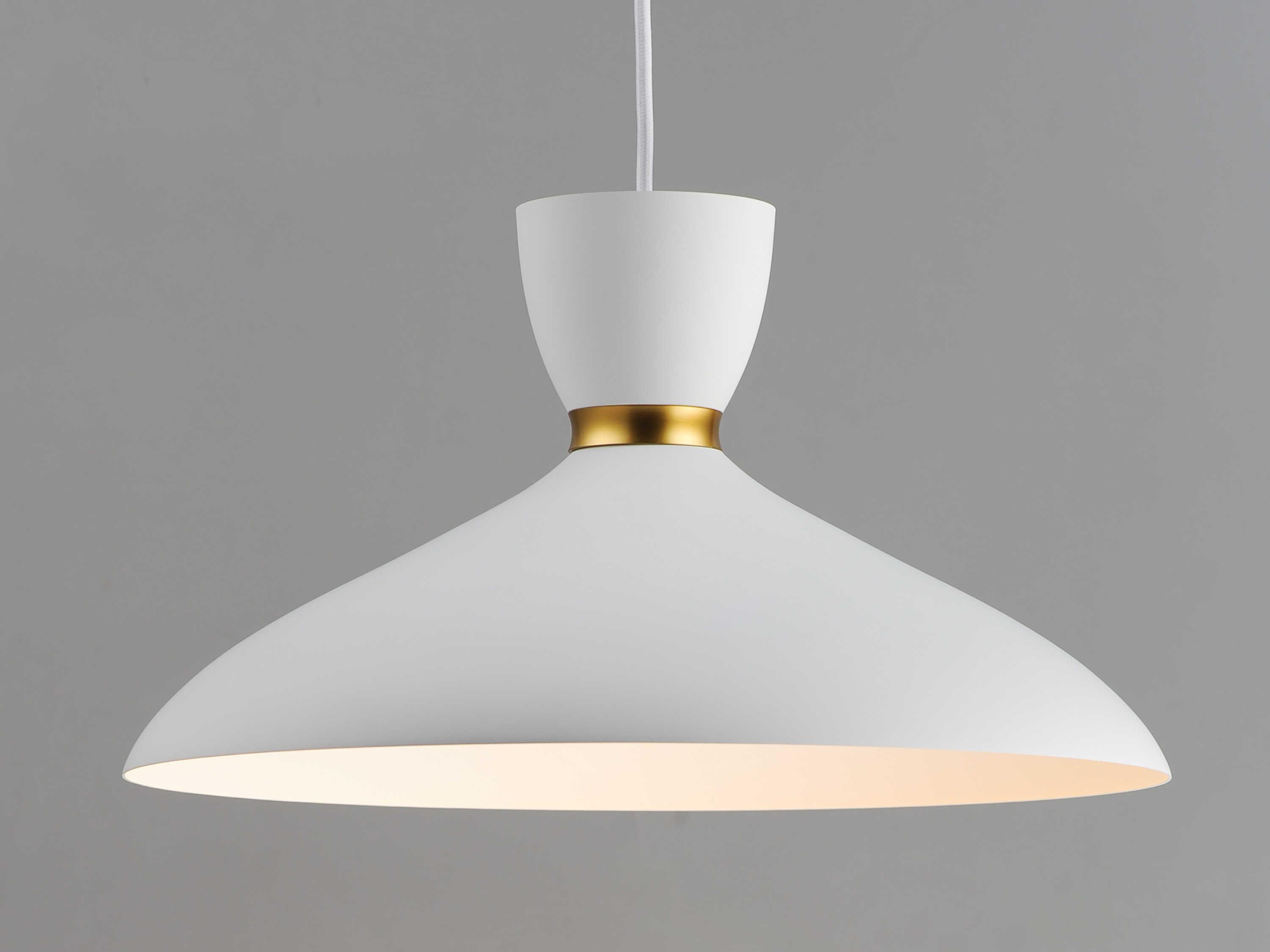 Maxim Lighting Carillon 1-Light White Satin Brass Dome Pendant