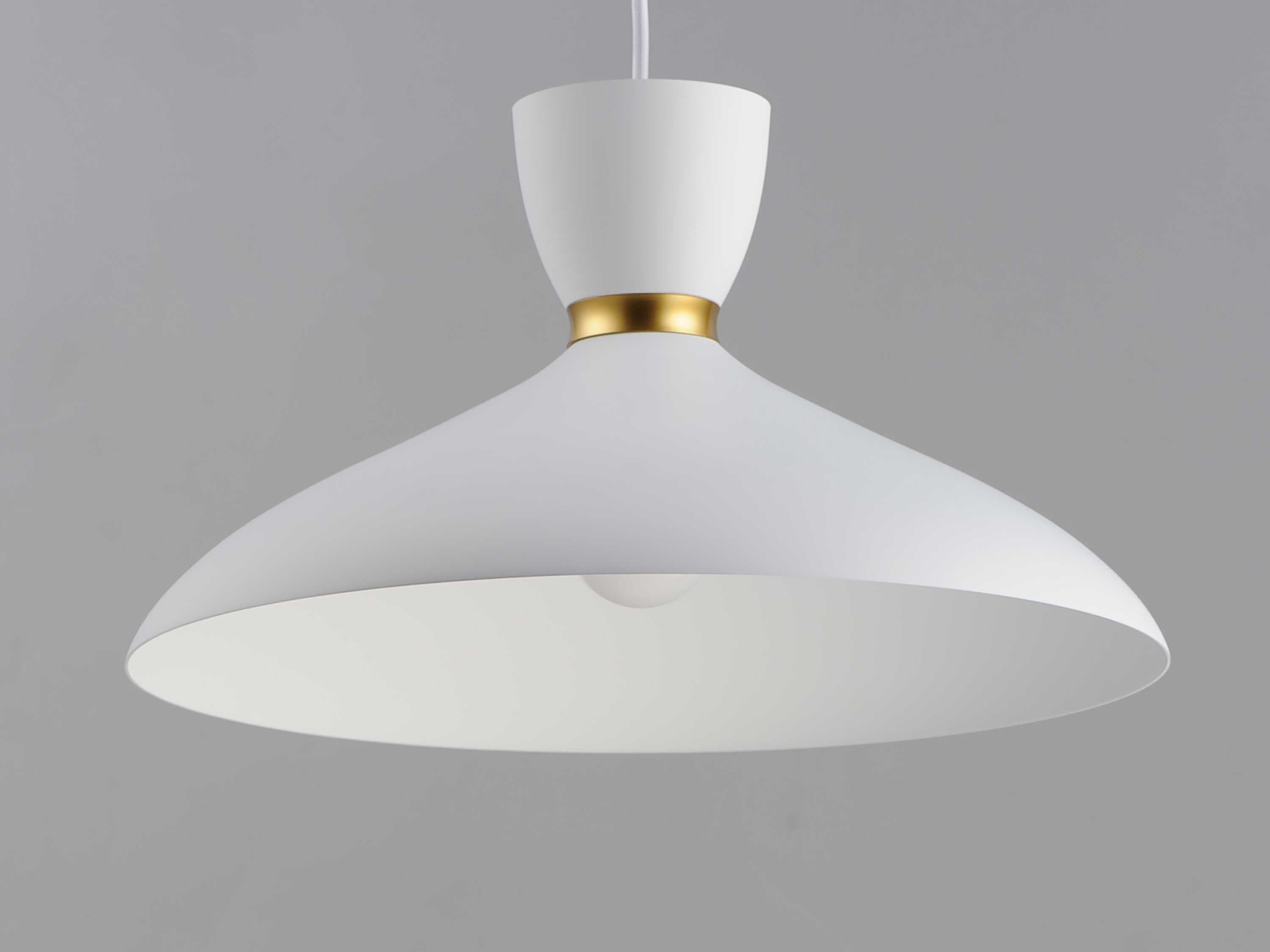 Maxim Lighting Carillon 1-Light White Satin Brass Dome Pendant