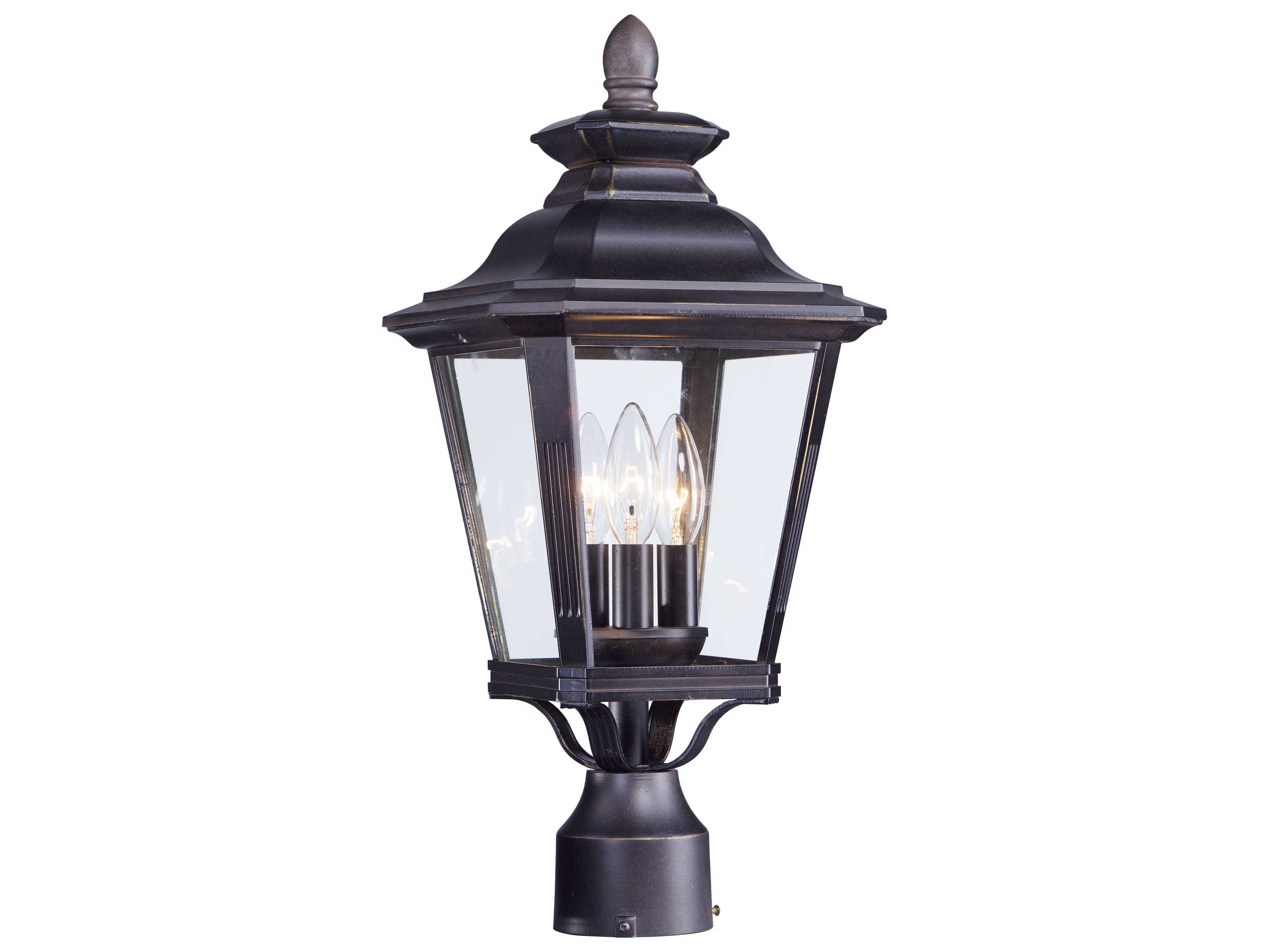Maxim Lighting Knoxville with Clear Glass 3 - Light Outdoor Post Light