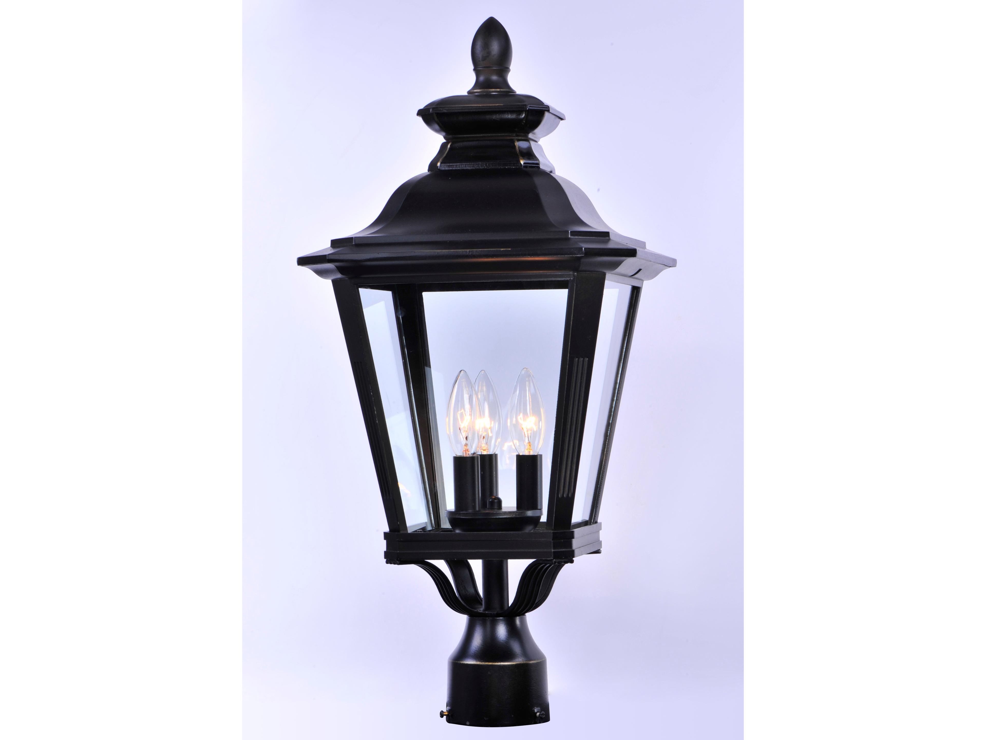 Maxim Lighting Knoxville with Clear Glass 3 - Light Outdoor Post Light