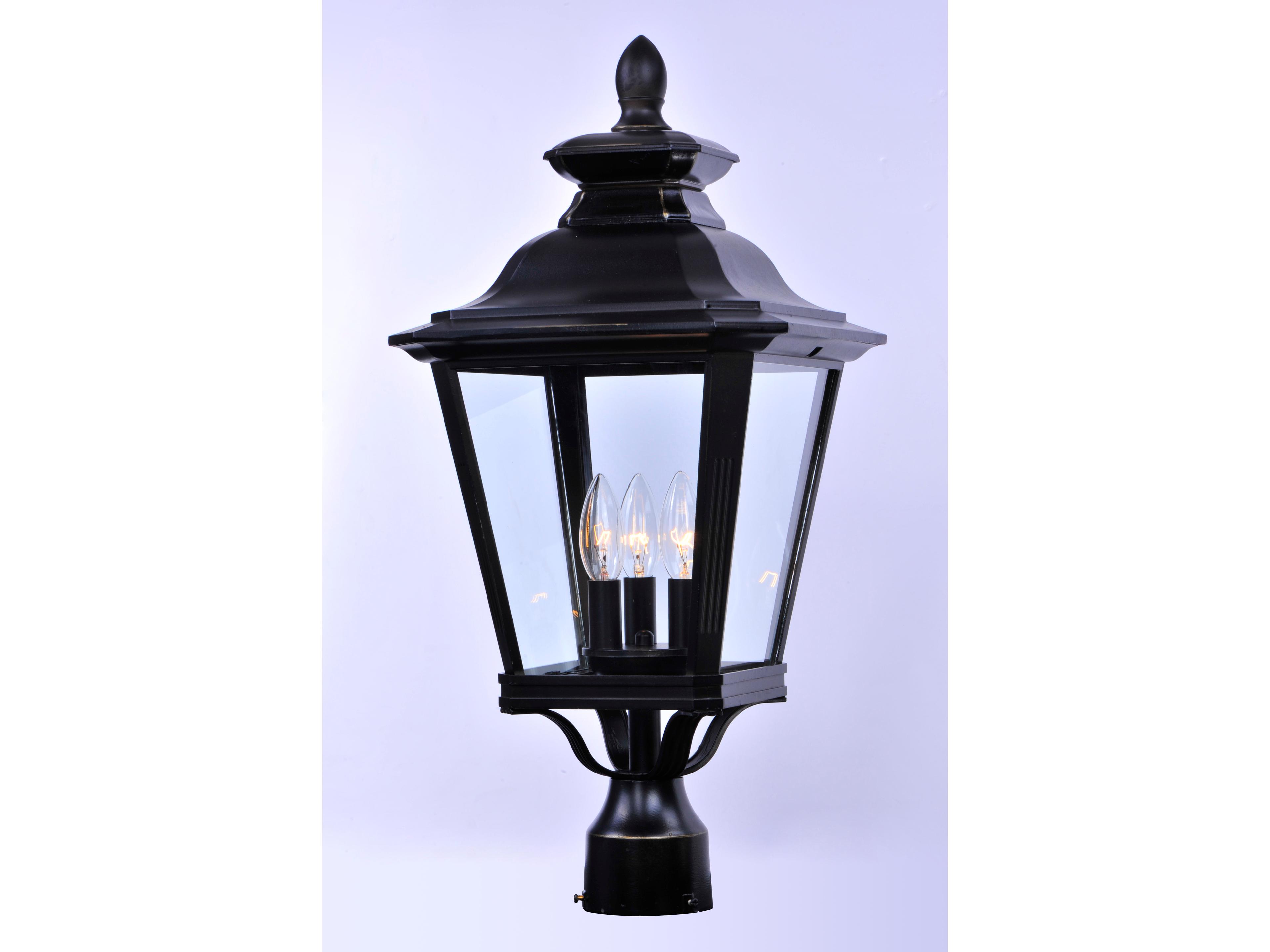 Maxim Lighting Knoxville with Clear Glass 3 - Light Outdoor Post Light