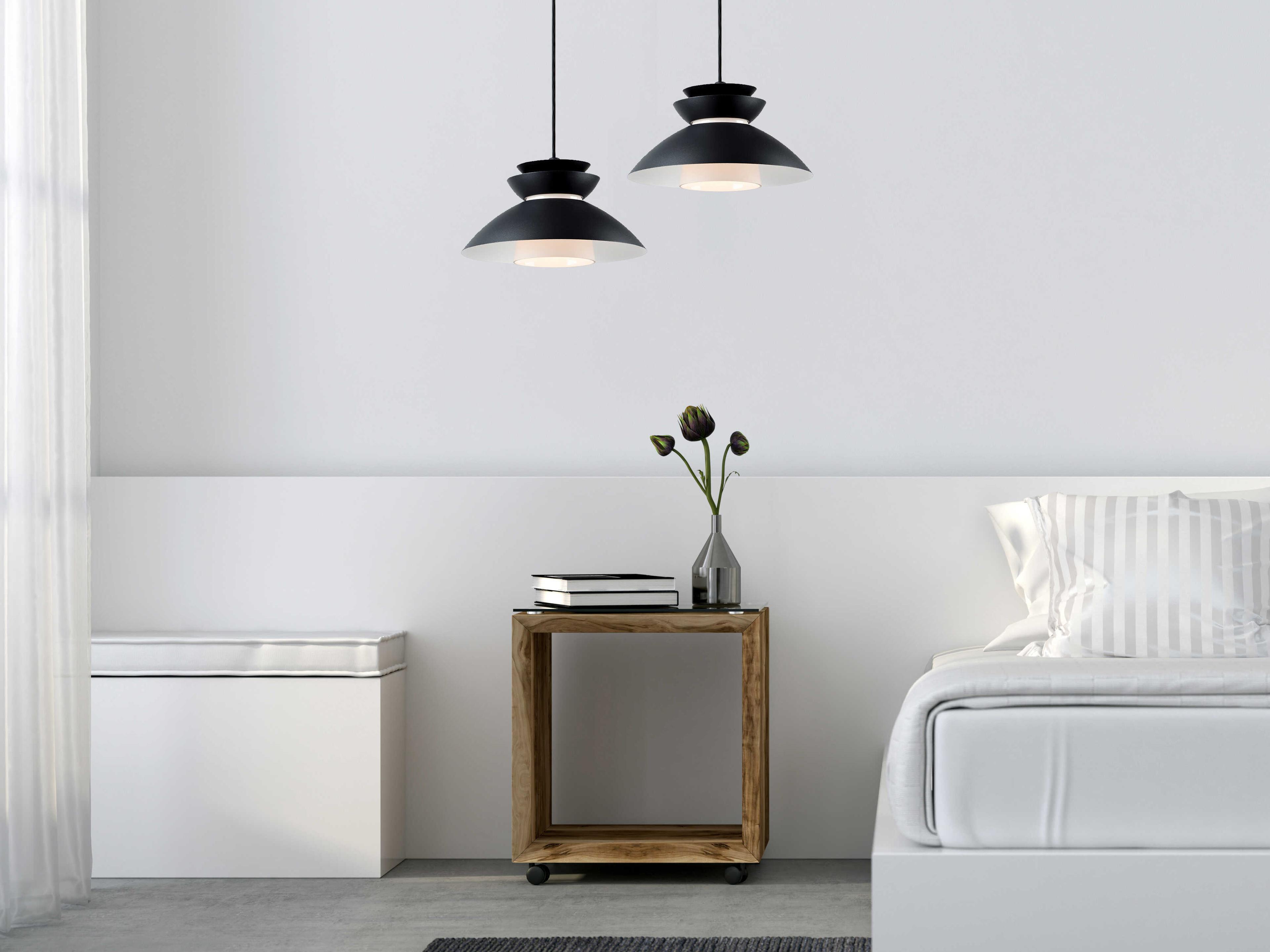 Maxim Lighting Nordic 1-Light Black Glass Bowl Pendant