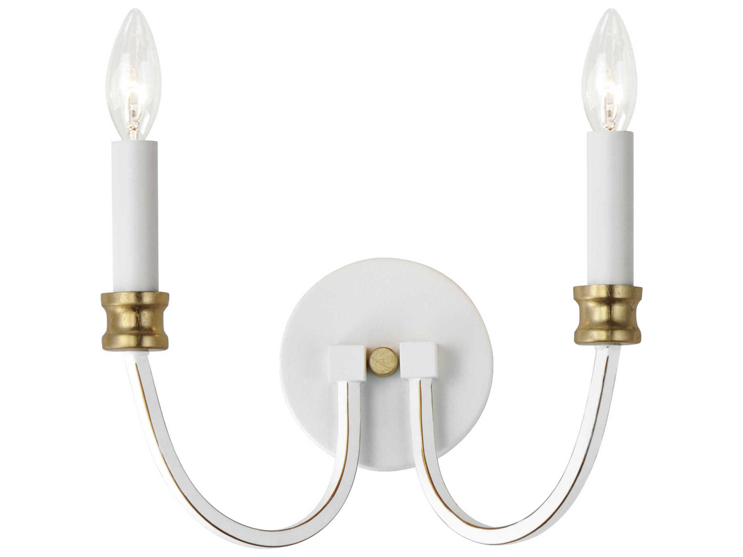 Maxim Lighting Charlton 2-Light Weathered White Gold Leaf Wall Sconce