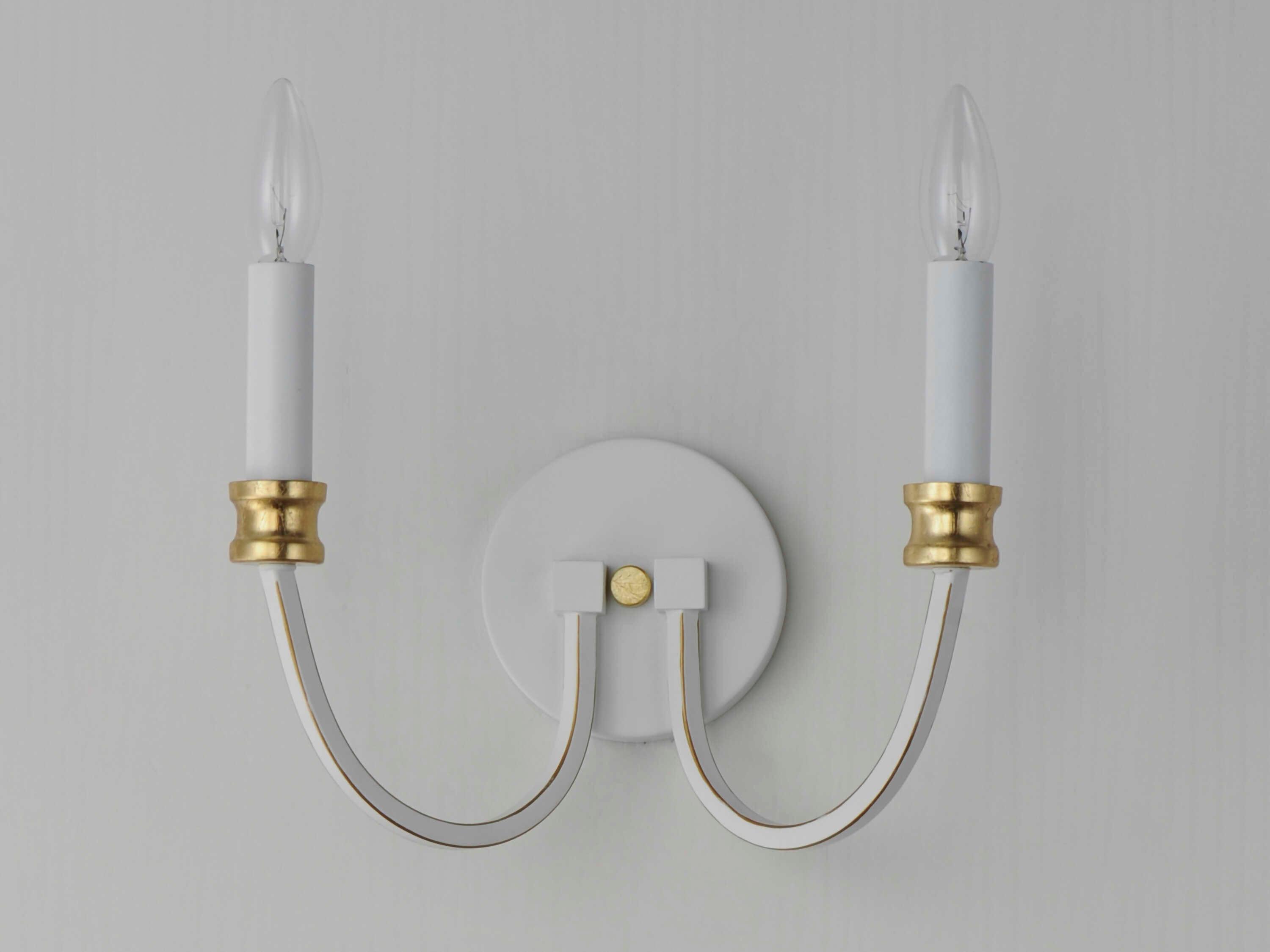 Maxim Lighting Charlton 2-Light Weathered White Gold Leaf Wall Sconce