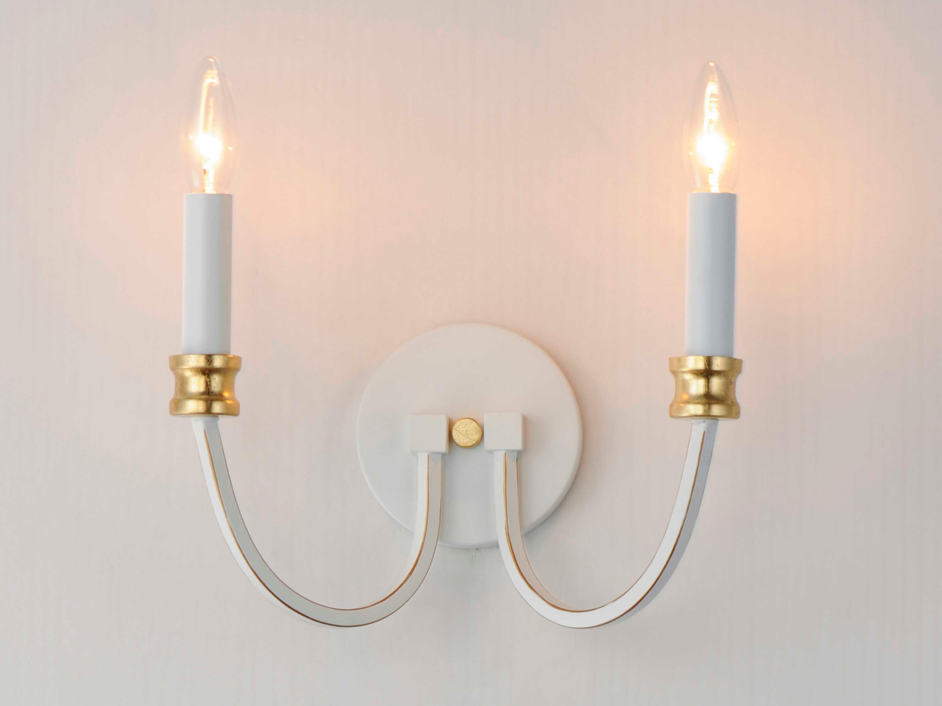 Maxim Lighting Charlton 2-Light Weathered White Gold Leaf Wall Sconce