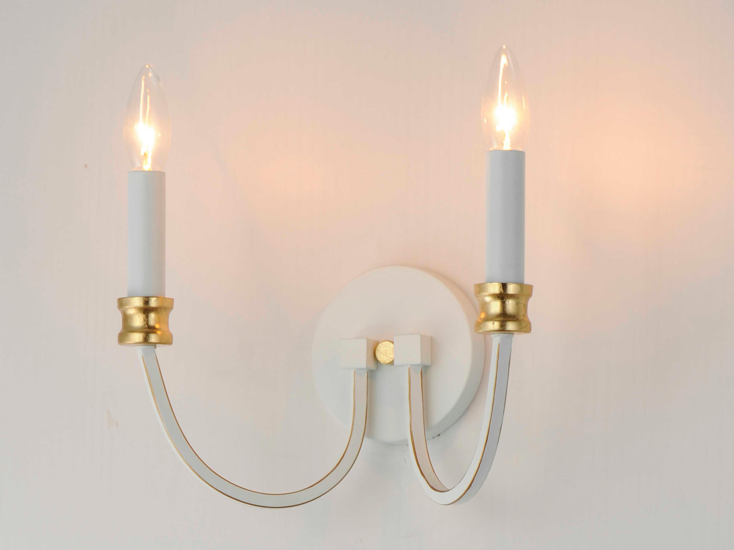 Maxim Lighting Charlton 2-Light Weathered White Gold Leaf Wall Sconce