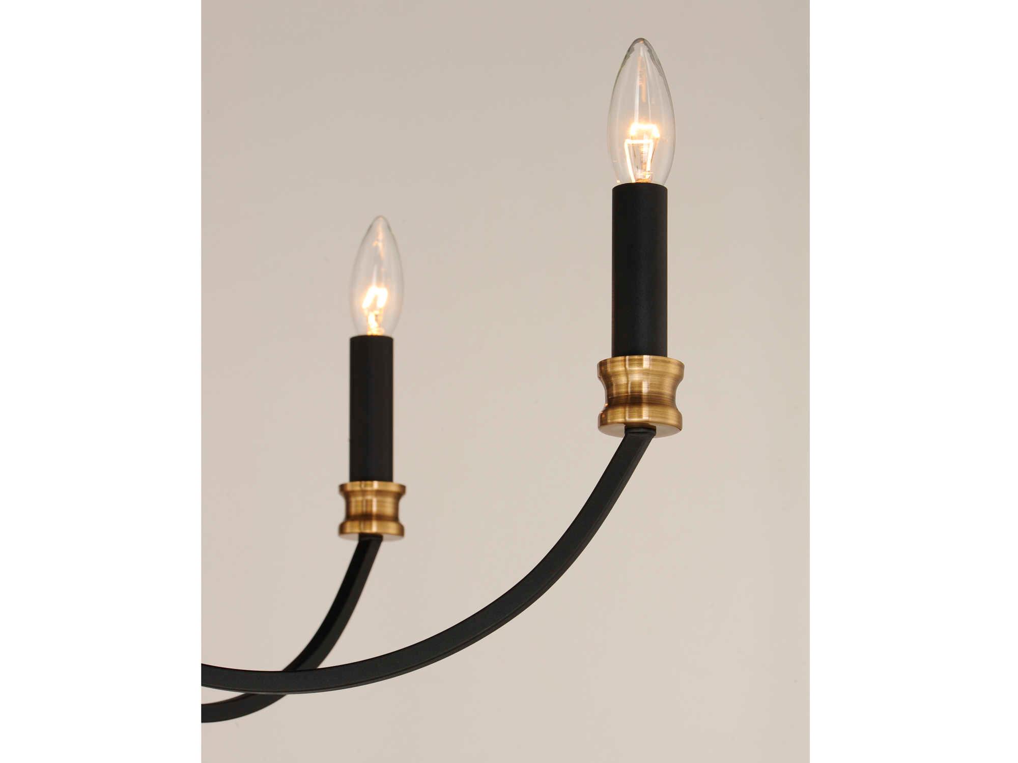 Maxim Lighting Charlton 3-Light Black Antique Brass Candelabra Chandelier