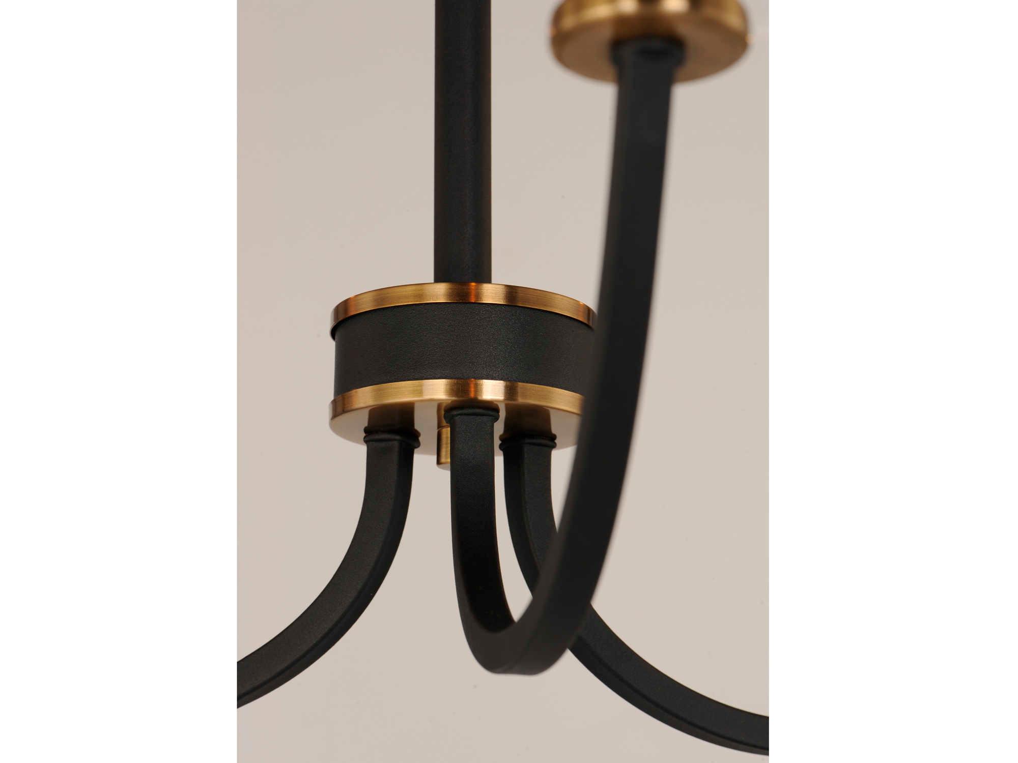 Maxim Lighting Charlton 3-Light Black Antique Brass Candelabra Chandelier