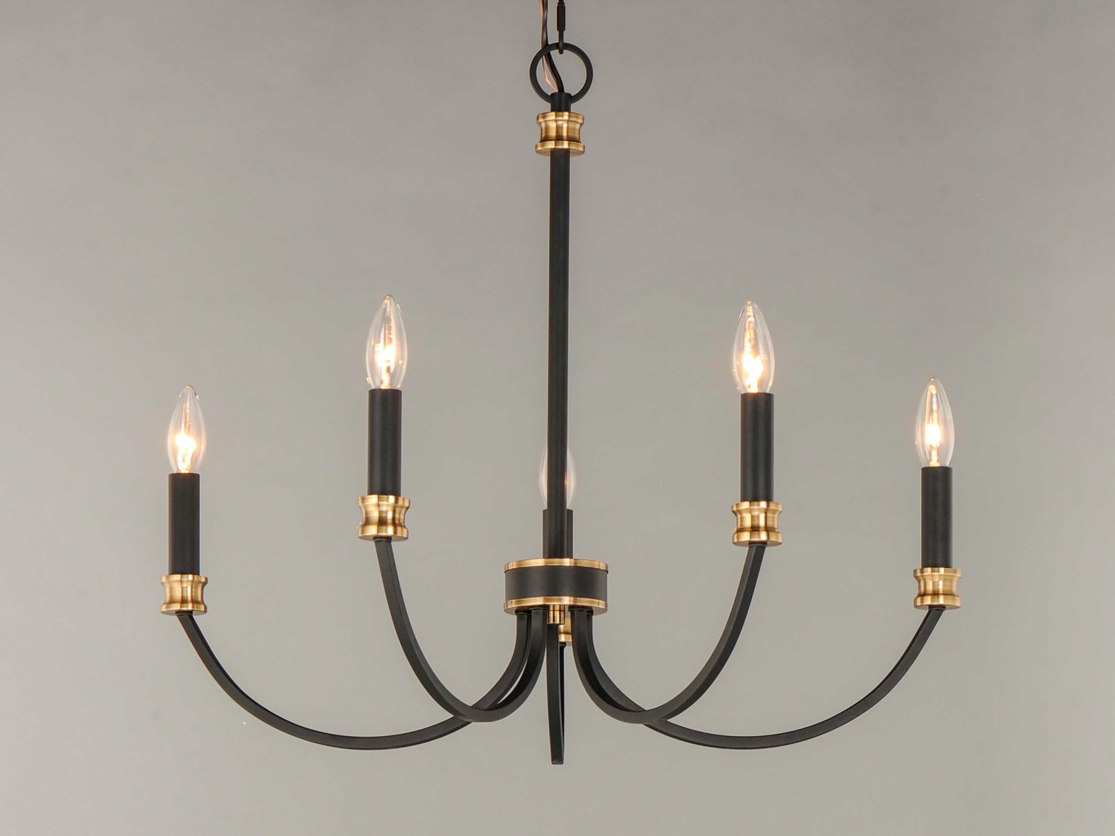 Maxim Lighting Charlton 5-Light Black Antique Brass Candelabra Chandelier