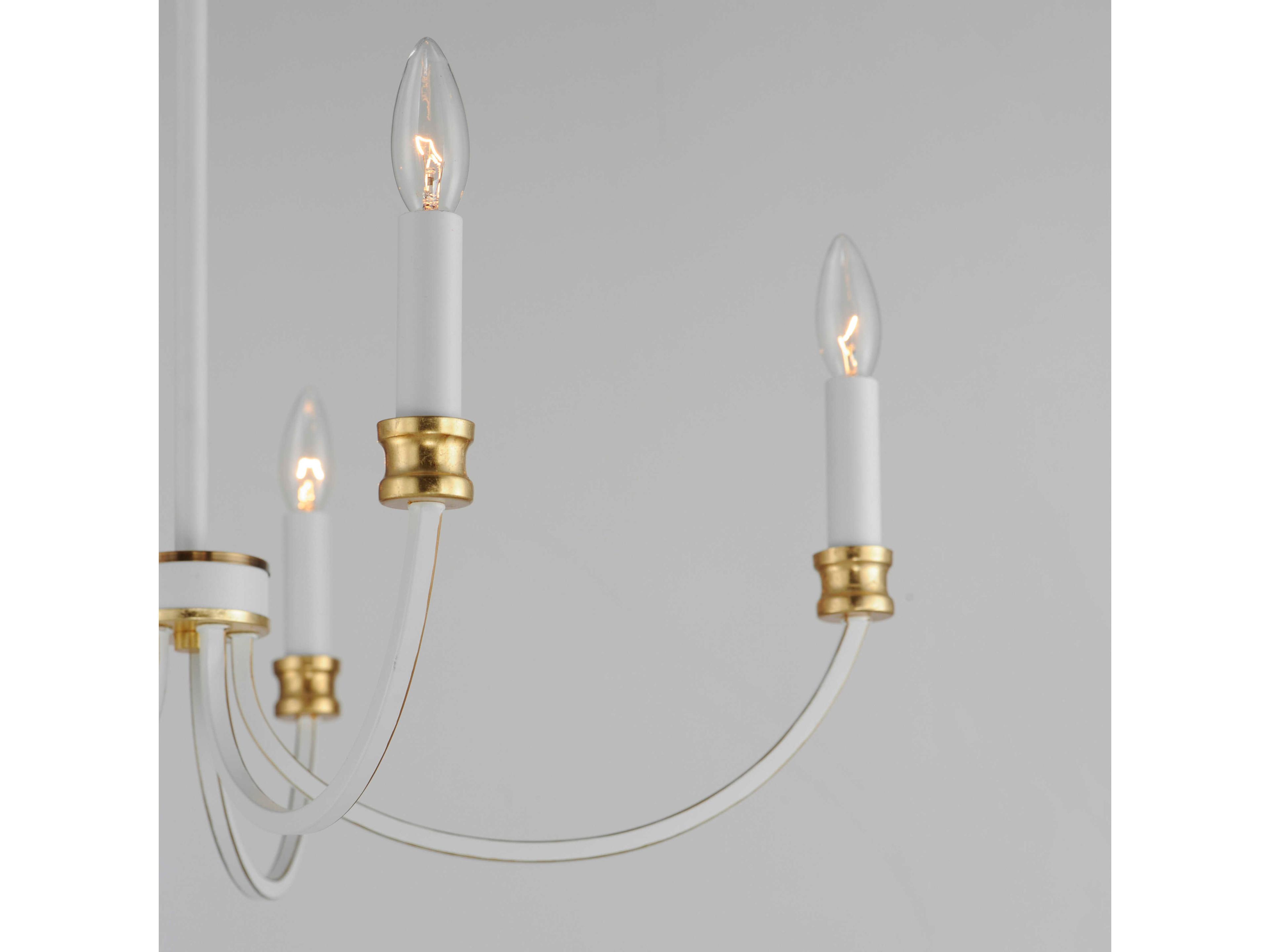 Maxim Lighting Charlton 5-Light Weathered White Gold Leaf Candelabra Chandelier