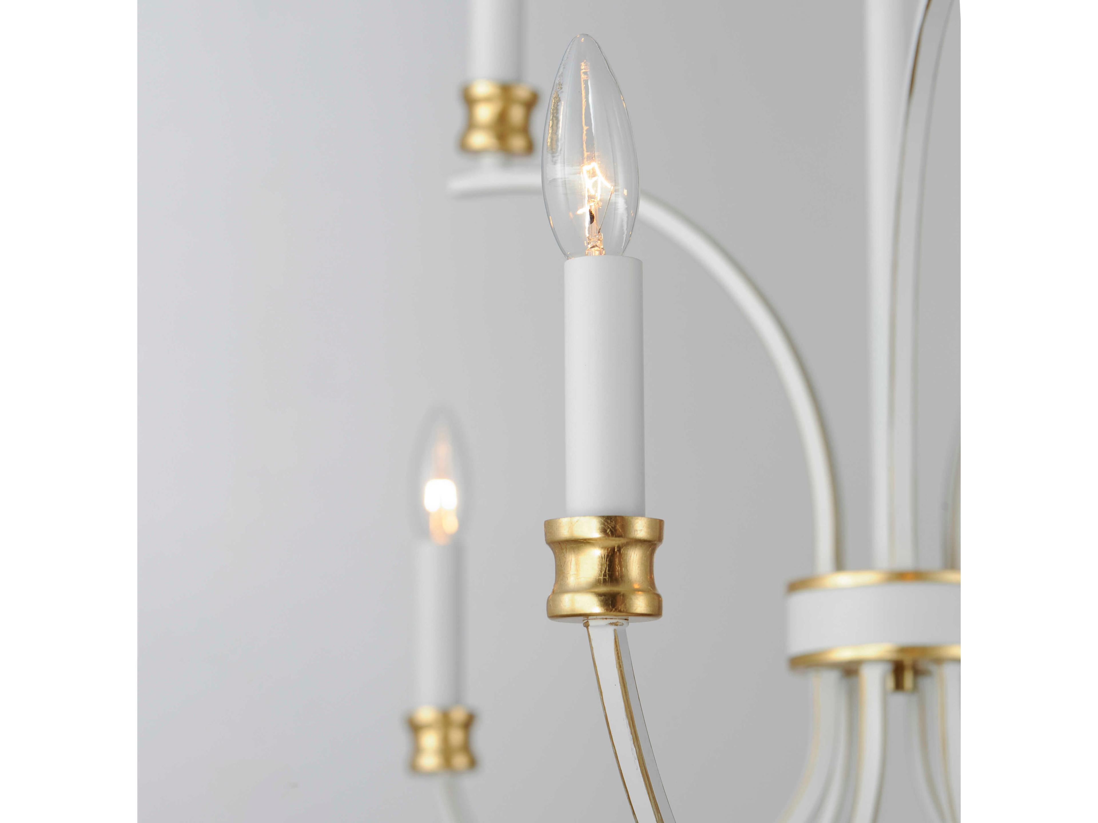 Maxim Lighting Charlton 9-Light Weathered White Gold Leaf Candelabra Tiered Chandelier