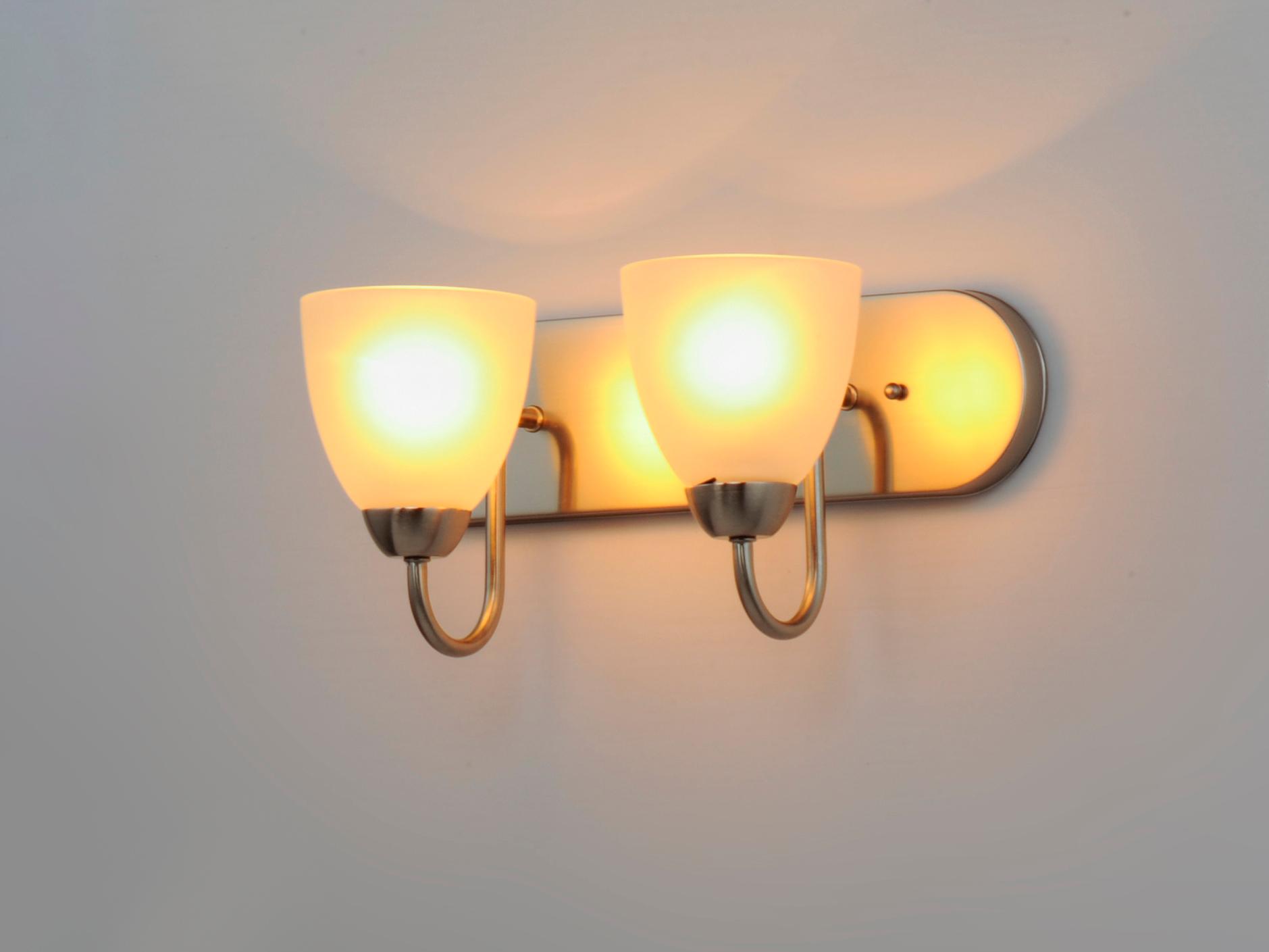 Maxim Lighting Axis 2-Light Satin Nickel Glass Vanity Light