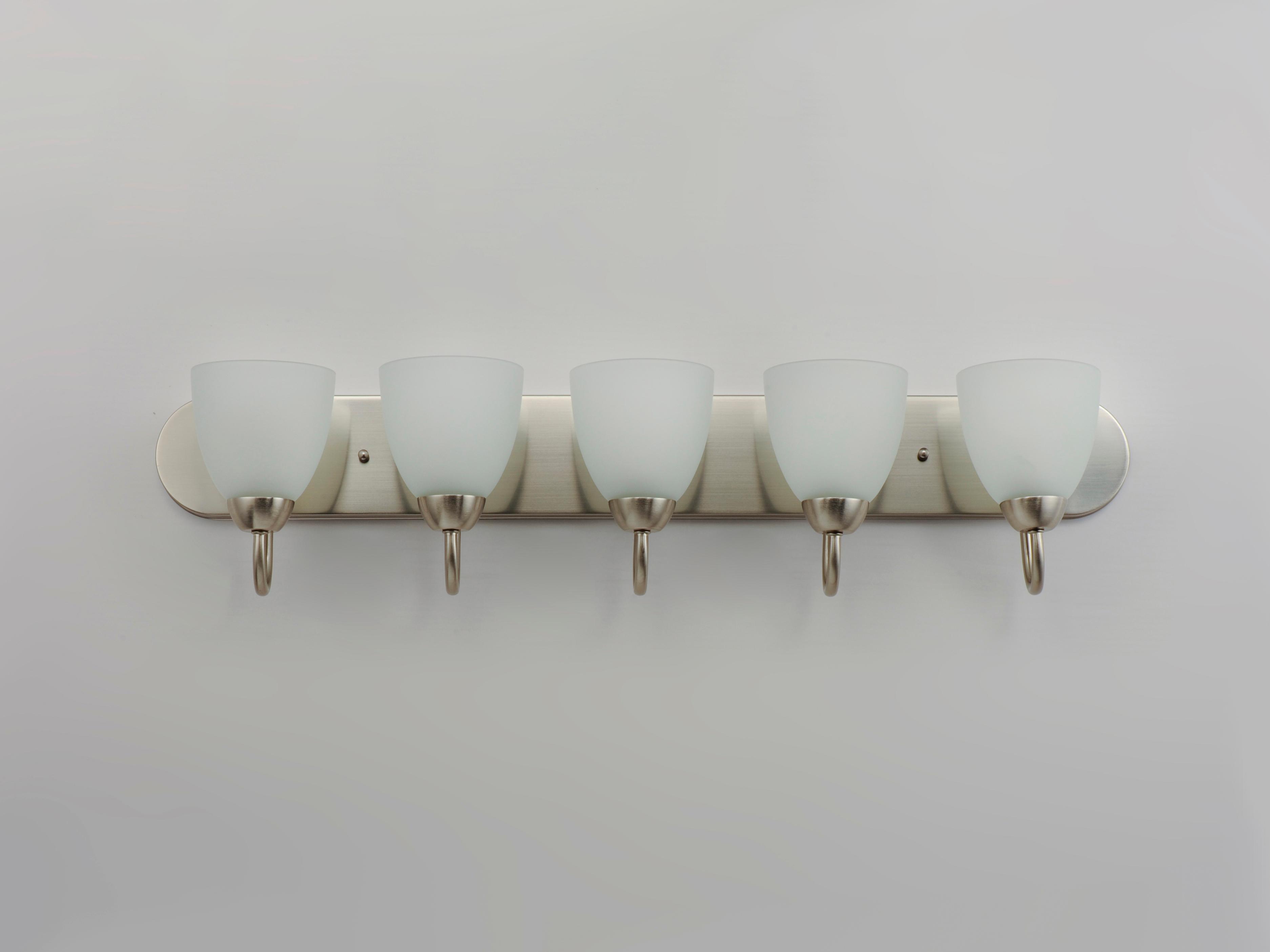 Maxim Lighting Axis 5-Light Satin Nickel Glass Vanity Light