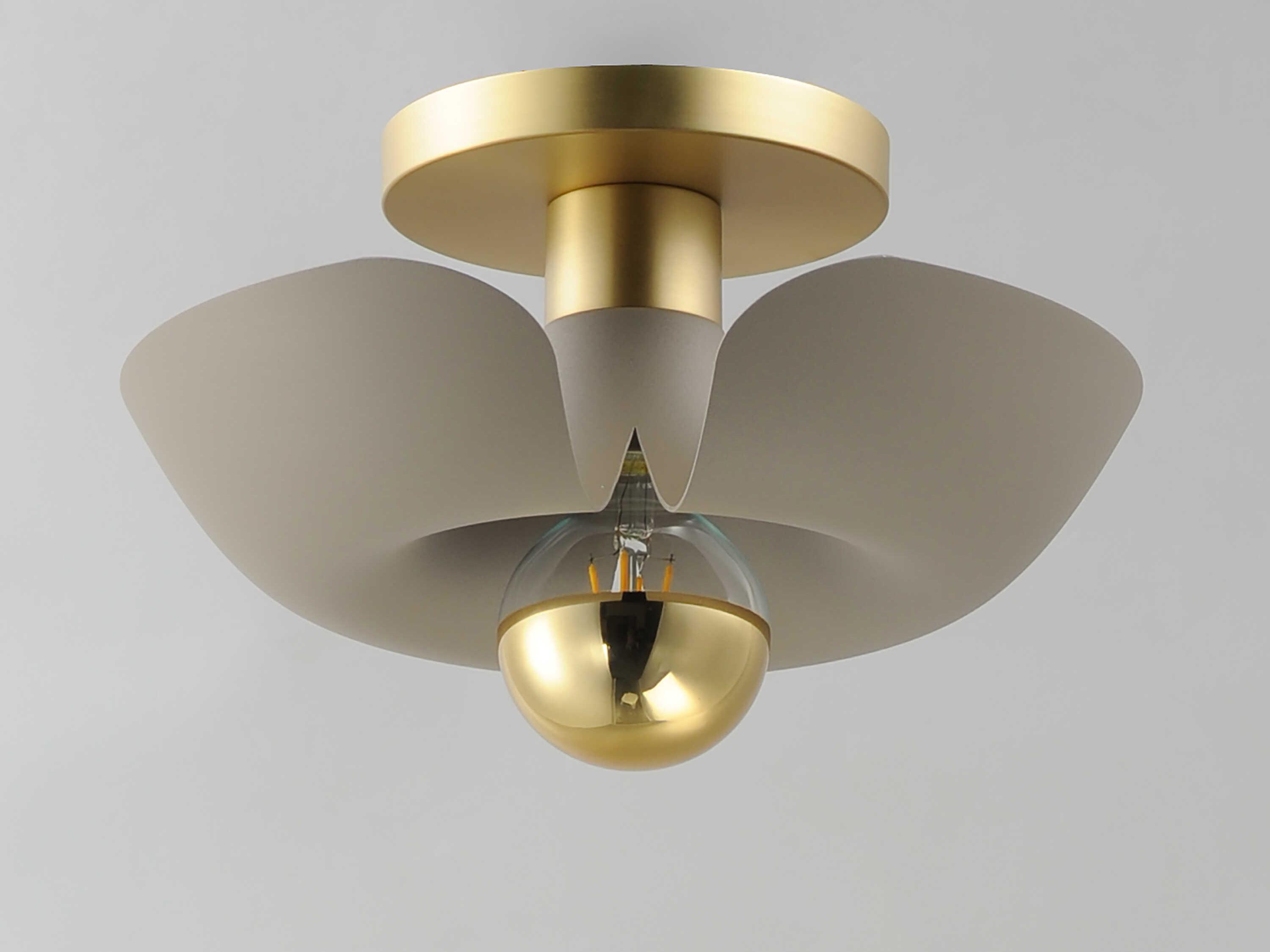 Maxim Lighting Poppy 1-Light Silver Gold Satin Brass Semi Flush Mount