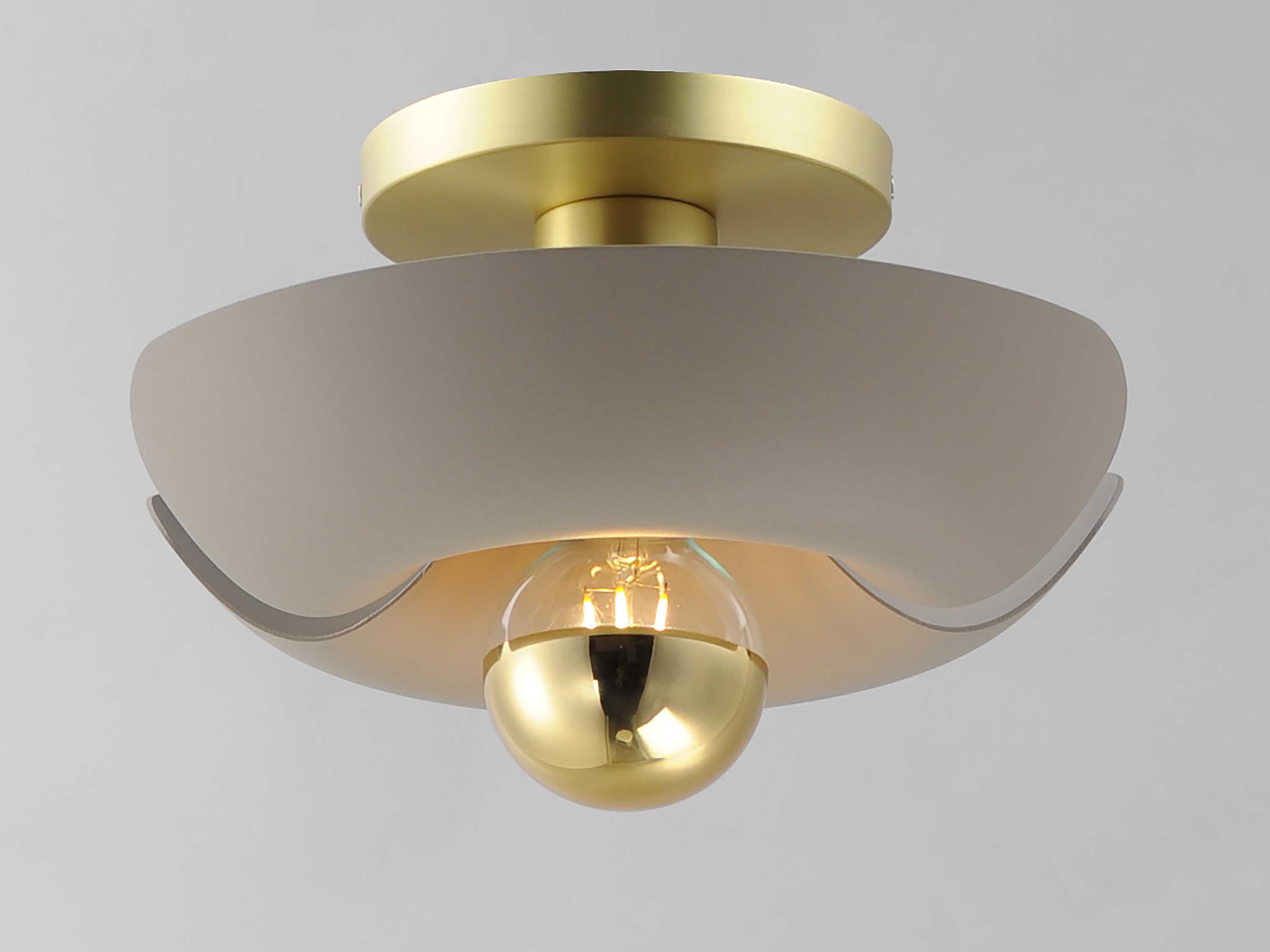 Maxim Lighting Poppy 1-Light Silver Gold Satin Brass Semi Flush Mount