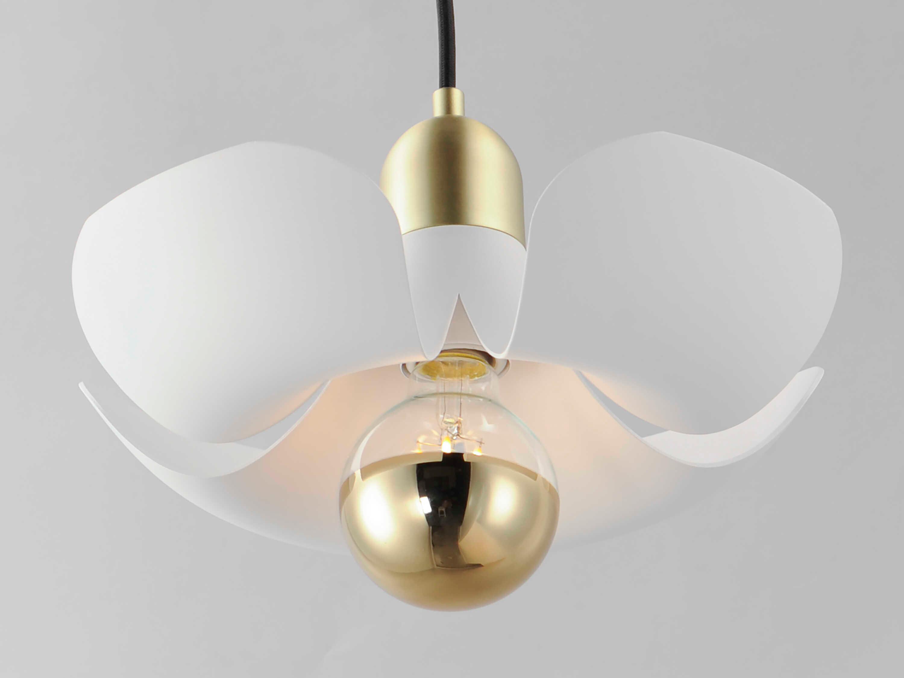 Maxim Lighting Poppy 1-Light White Satin Brass Mini Pendant