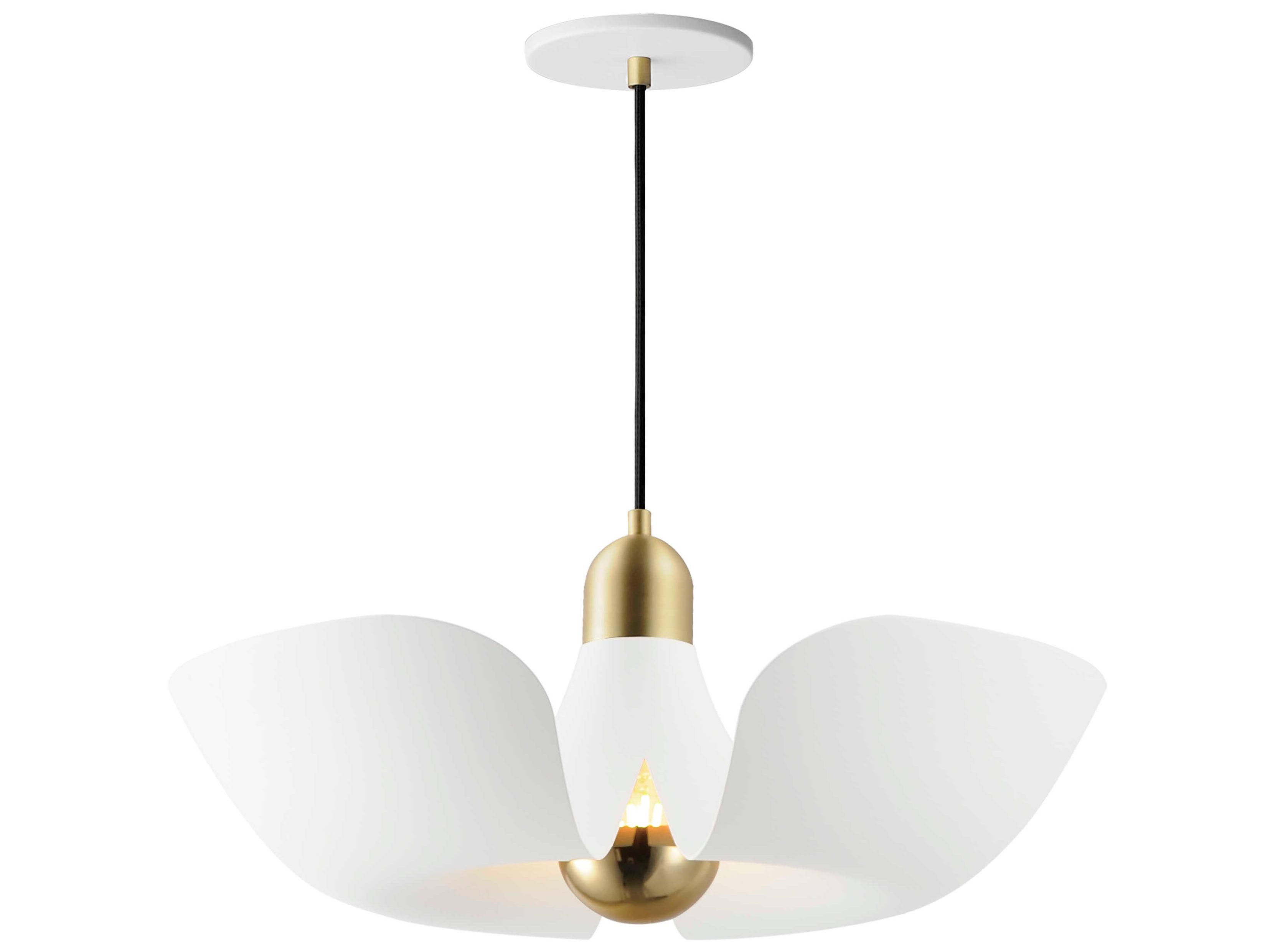 Maxim Lighting Poppy 1-Light White Satin Brass Pendant