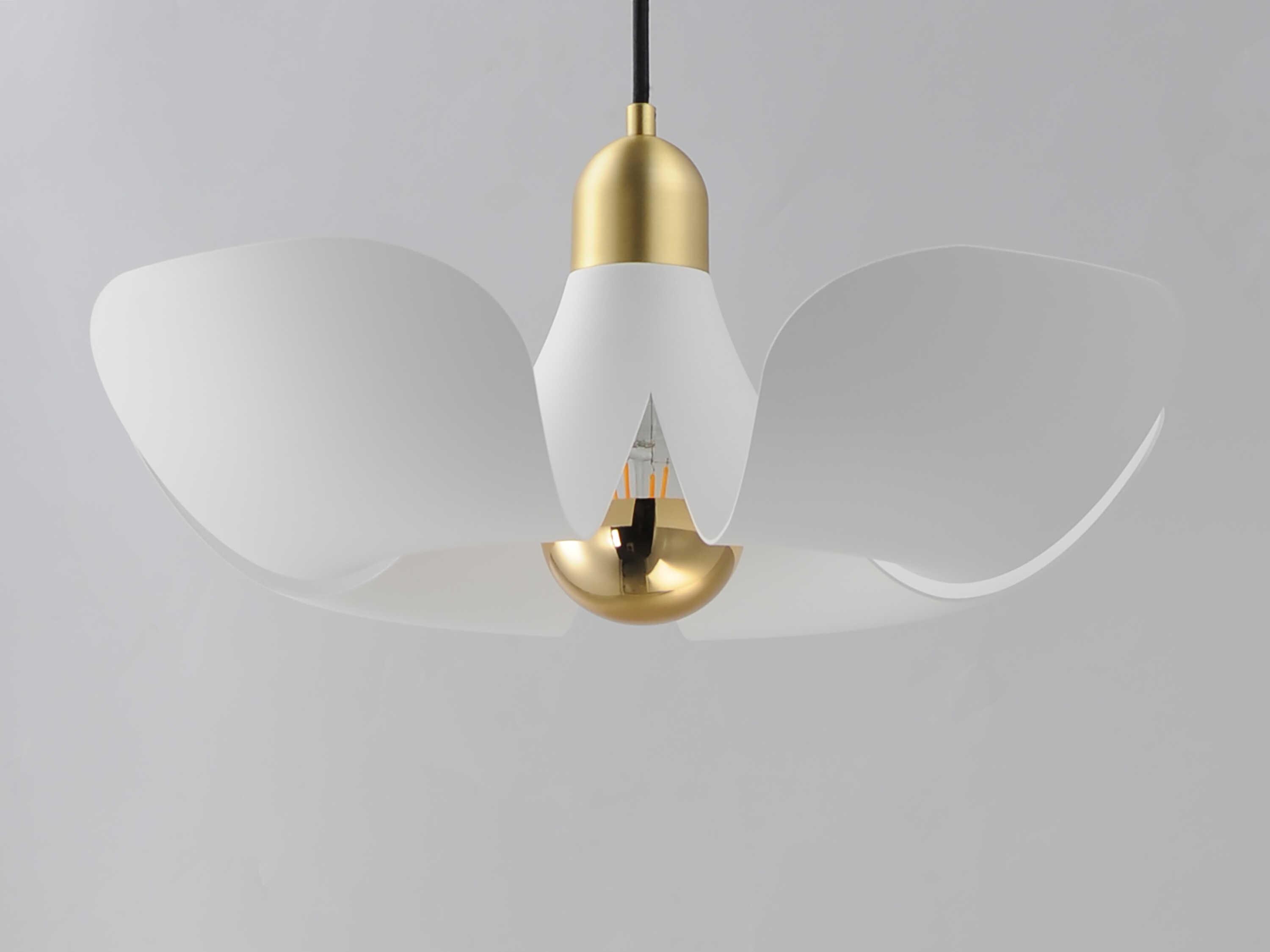 Maxim Lighting Poppy 1-Light White Satin Brass Pendant