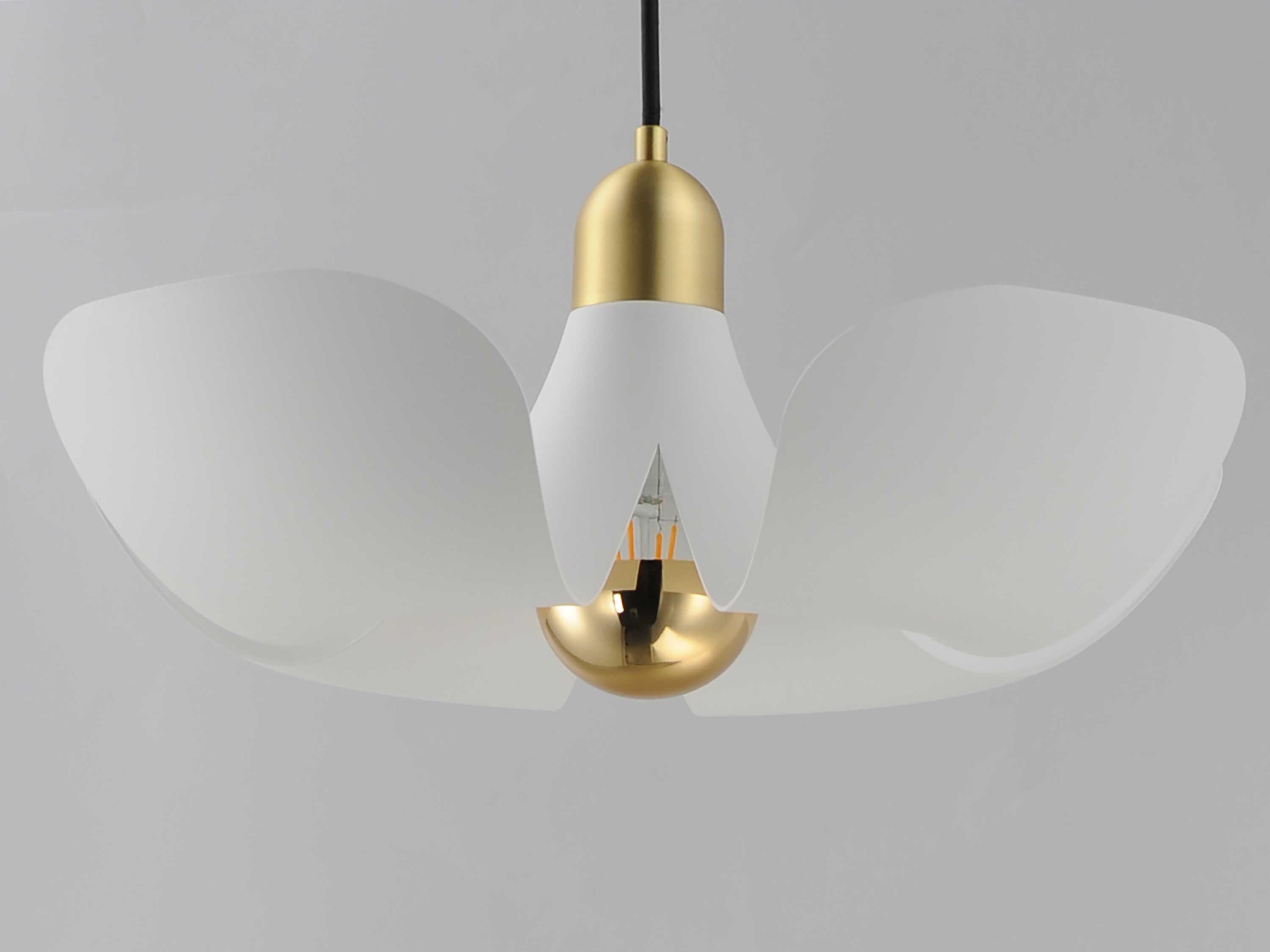 Maxim Lighting Poppy 1-Light White Satin Brass Pendant