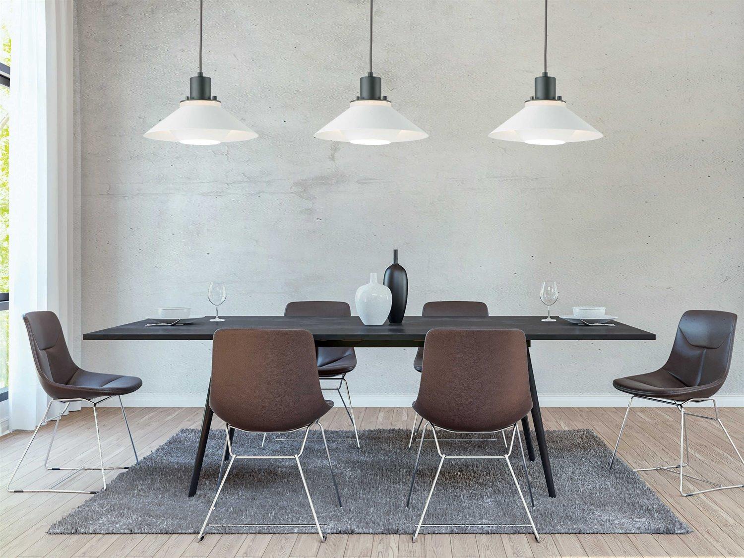 Maxim Lighting Oslo 1-Light Black White Bowl Mini Pendant
