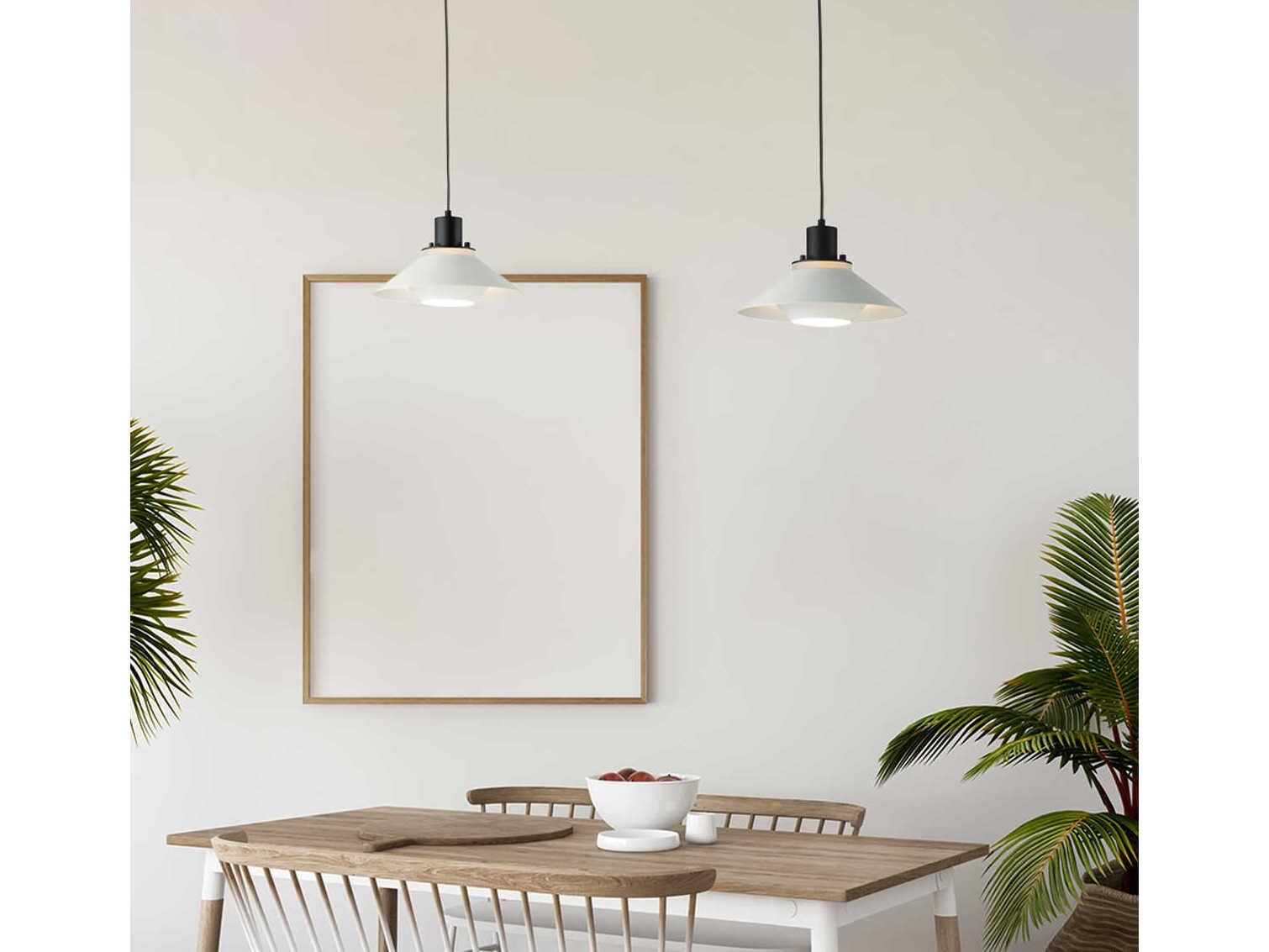 Maxim Lighting Oslo 1-Light Black White Bowl Mini Pendant