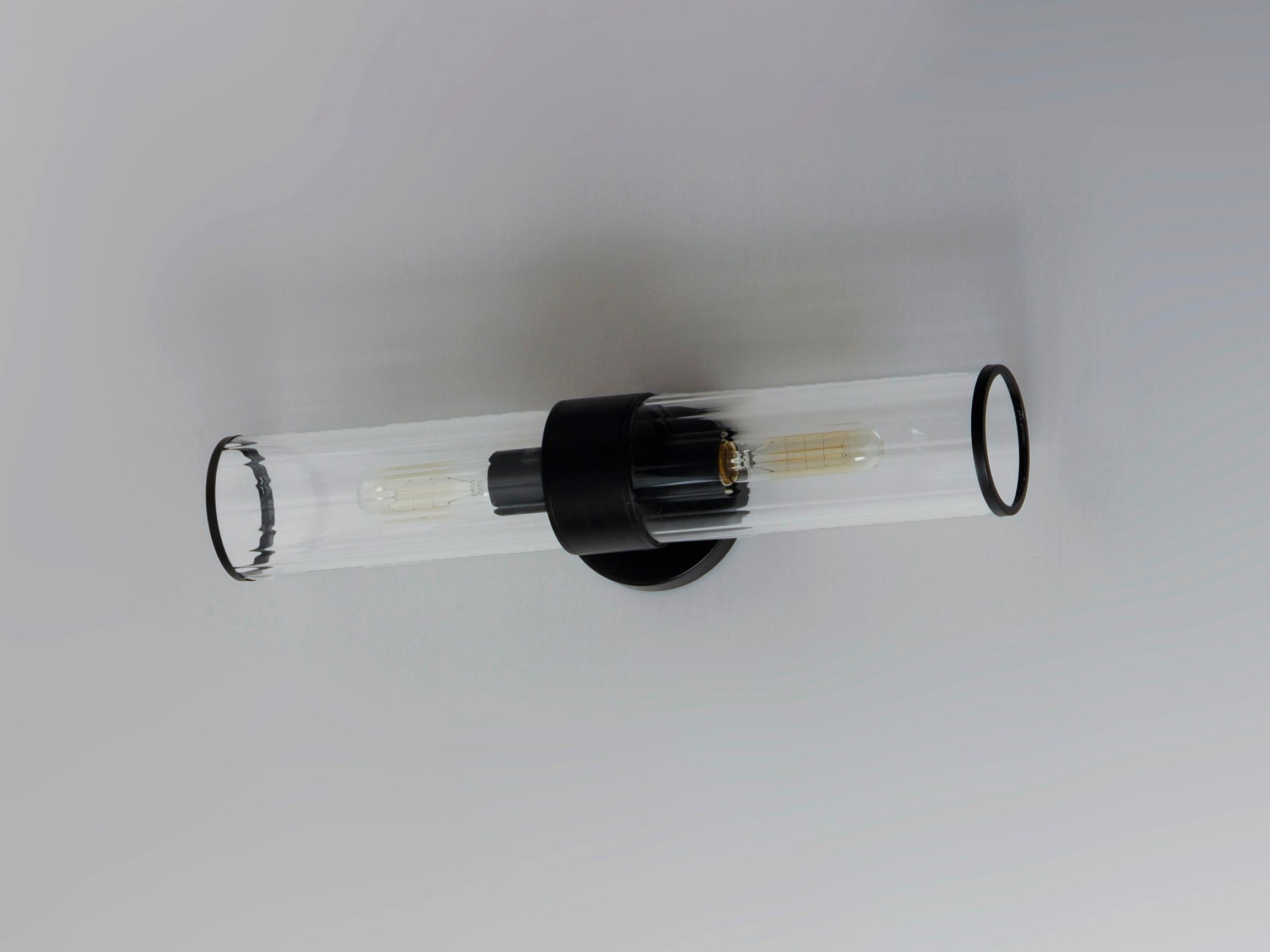 Maxim Lighting Crosby 2-Light Black Glass Wall Sconce