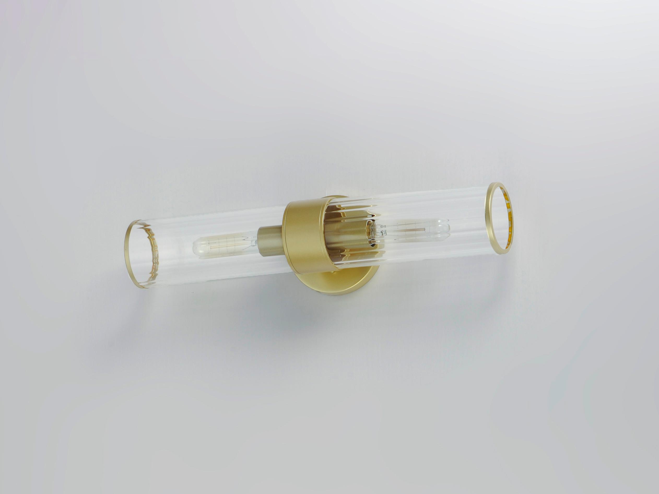 Maxim Lighting Crosby 2-Light Satin Brass Glass Wall Sconce