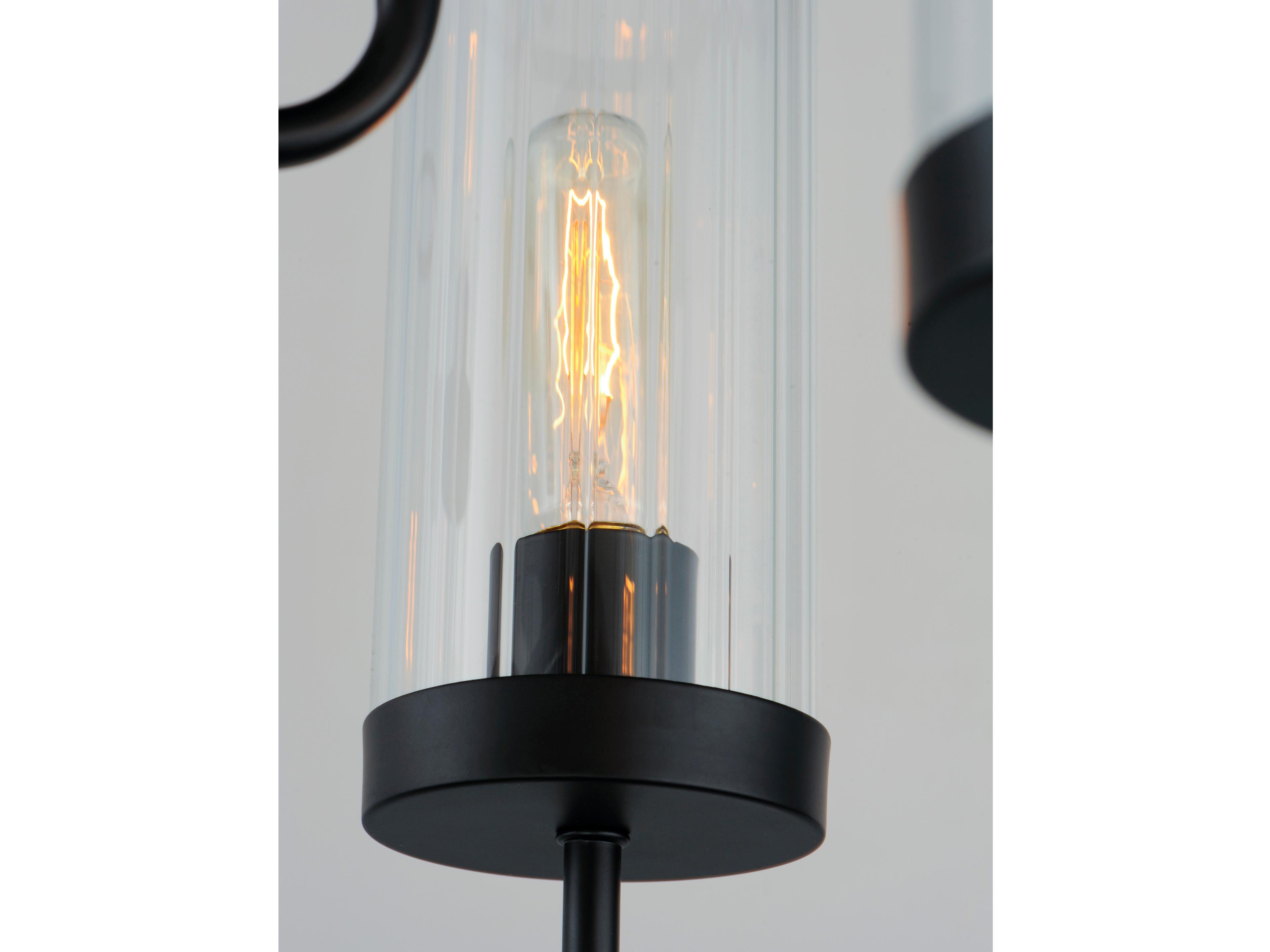 Maxim Lighting Crosby 9-Light Black Glass Candelabra Cylinder Tiered Chandelier