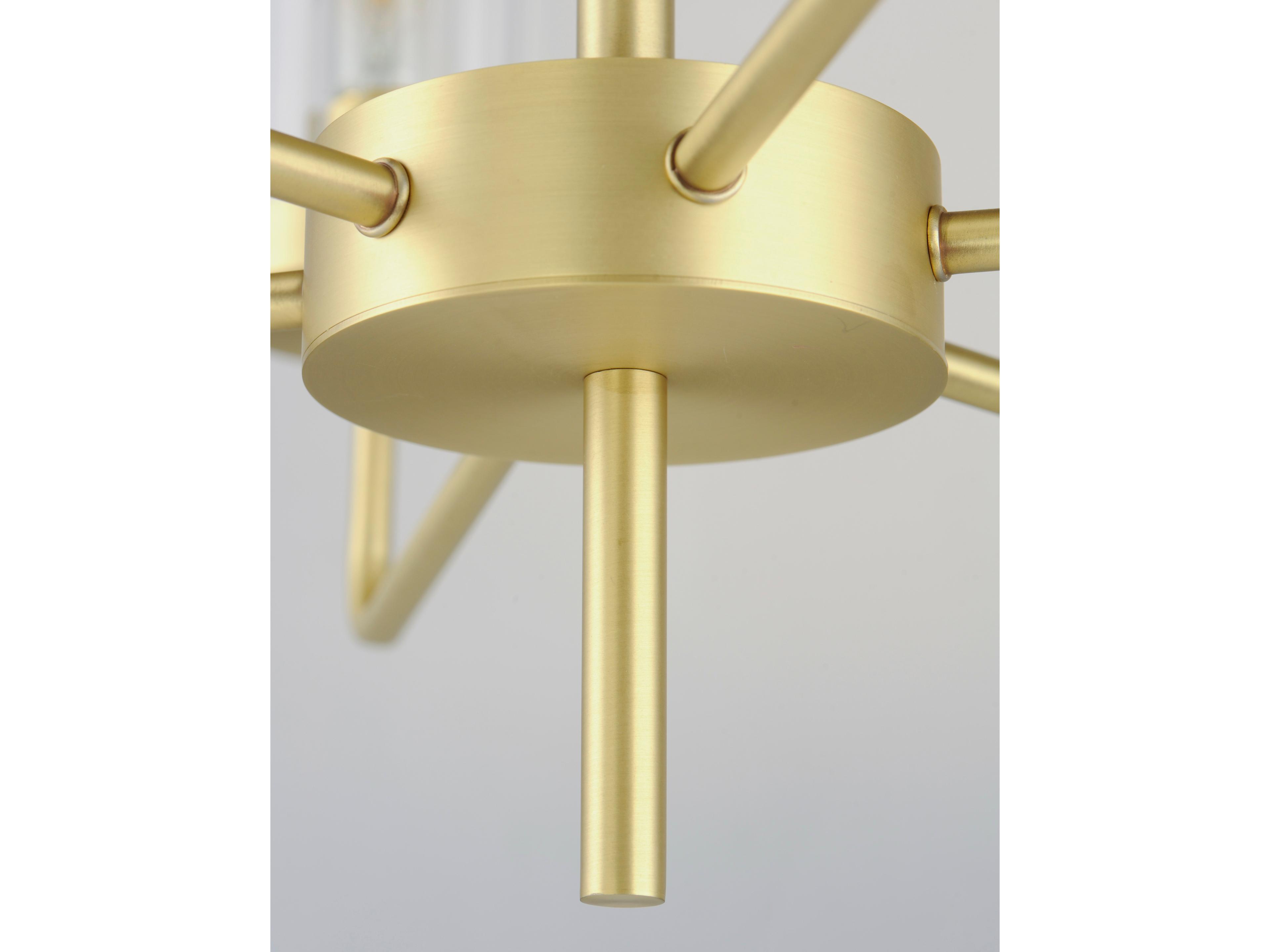 Maxim Lighting Crosby 9-Light Satin Brass Glass Candelabra Cylinder Tiered Chandelier