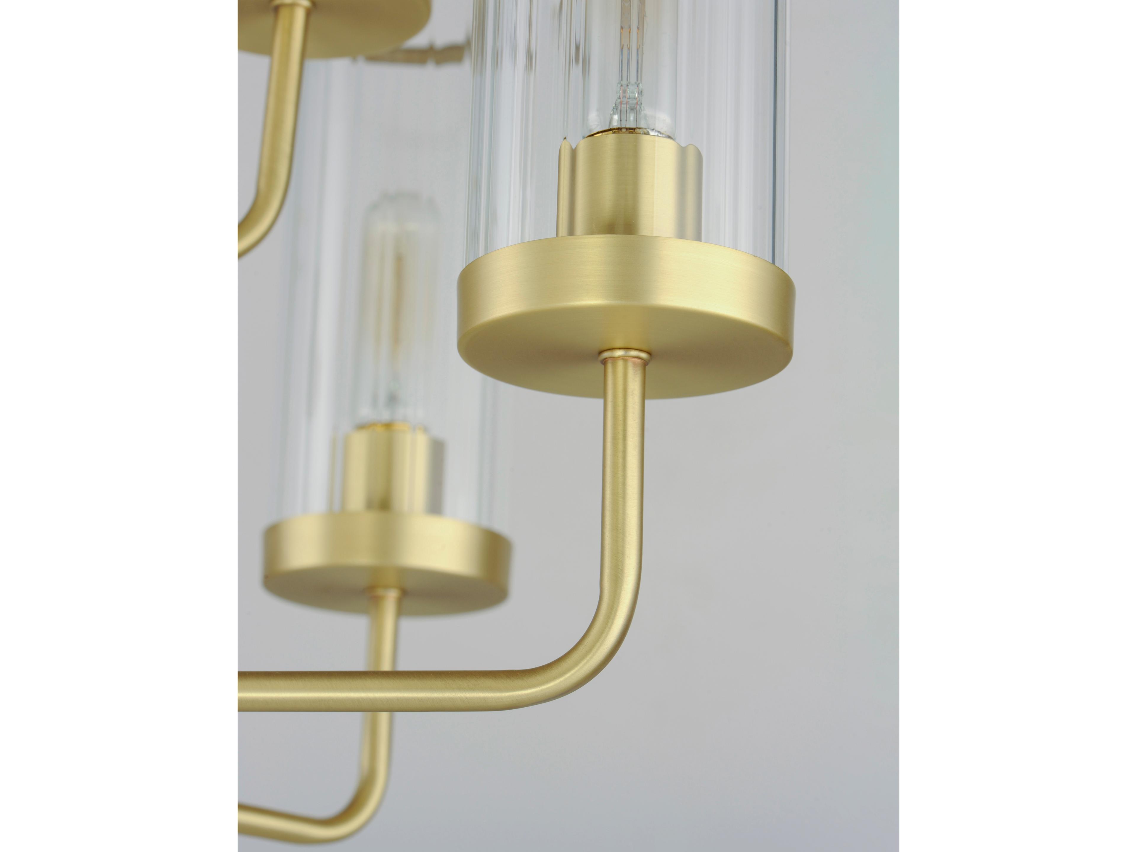 Maxim Lighting Crosby 9-Light Satin Brass Glass Candelabra Cylinder Tiered Chandelier