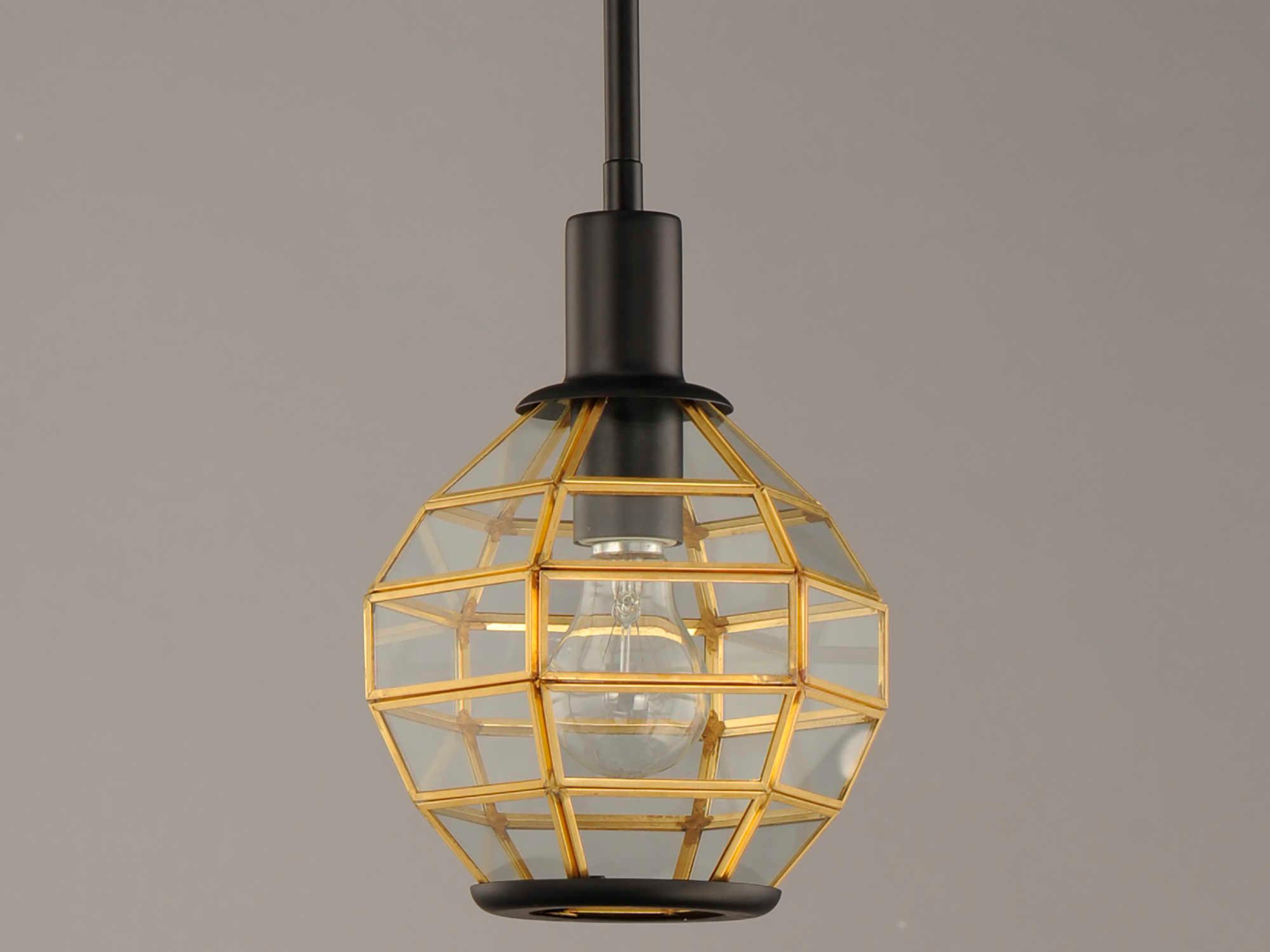 Maxim Lighting Heirloom 1-Light Black Burnished Brass Glass Globe Mini Pendant