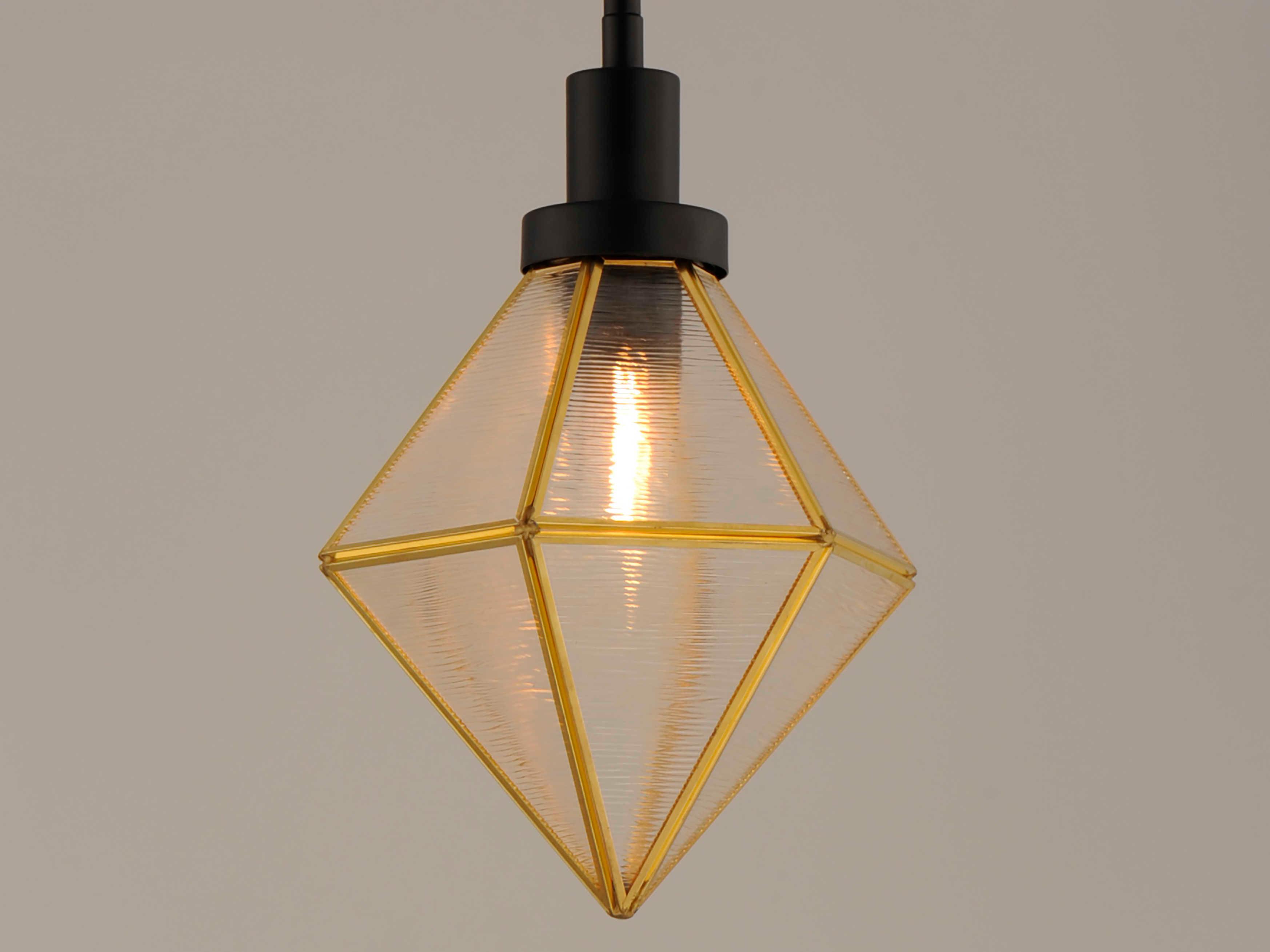 Maxim Lighting Adorn 1-Light Black Burnished Brass Glass Geometric Mini Pendant