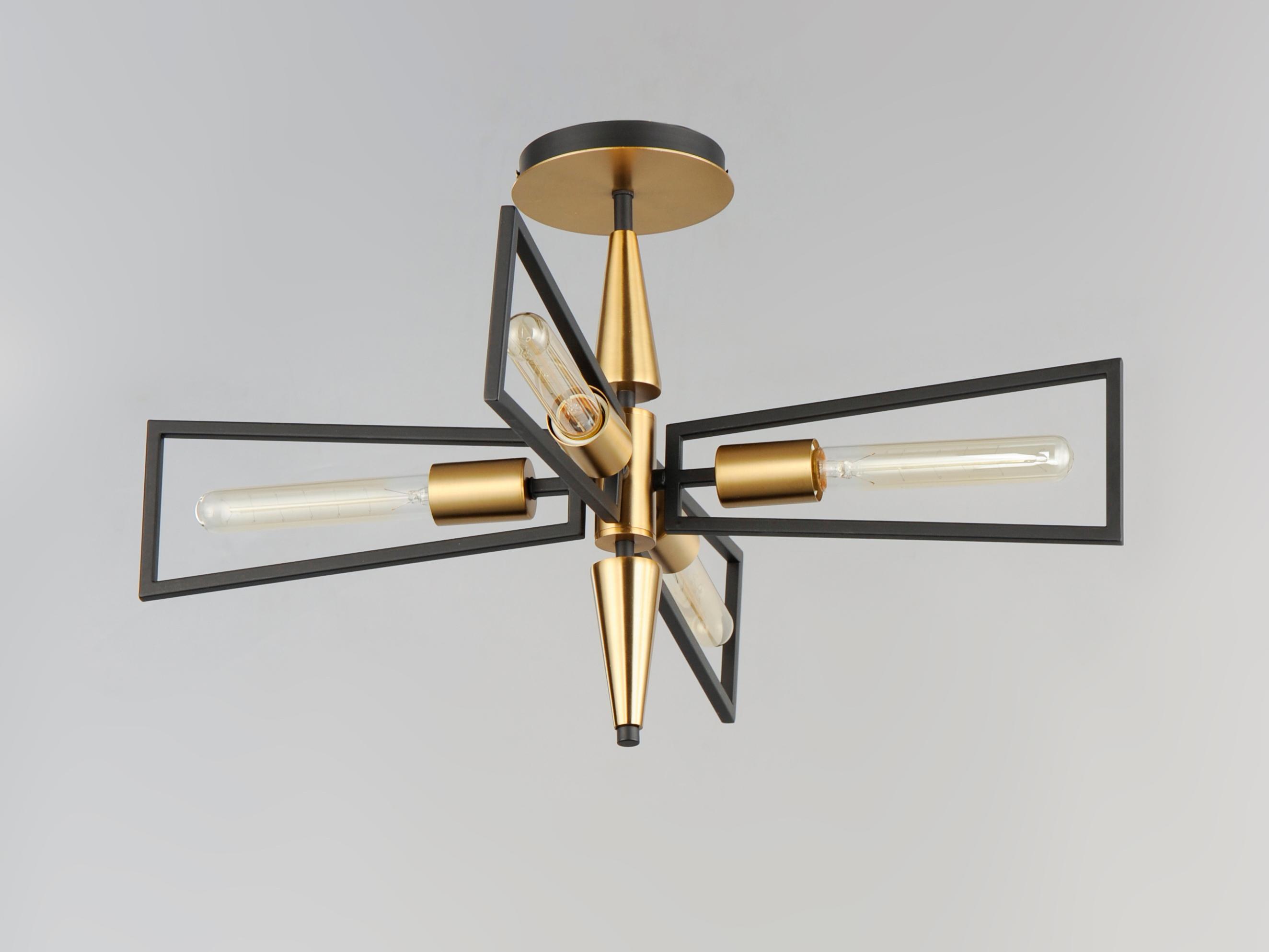 Maxim Lighting Wings 4-Light Black Satin Brass Semi Flush Mount
