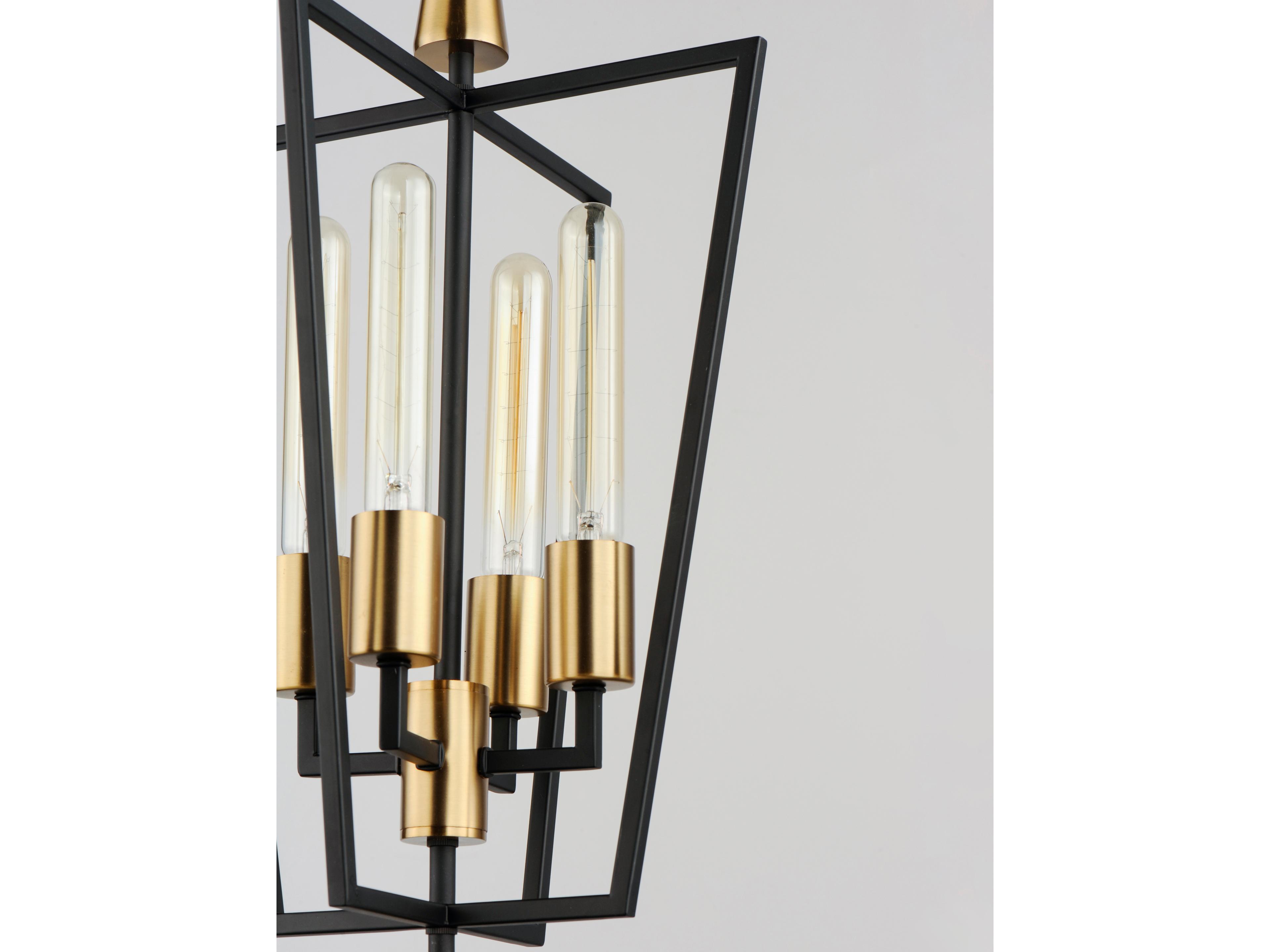 Maxim Lighting Wings 4-Light Black Satin Brass Candelabra Geometric Chandelier