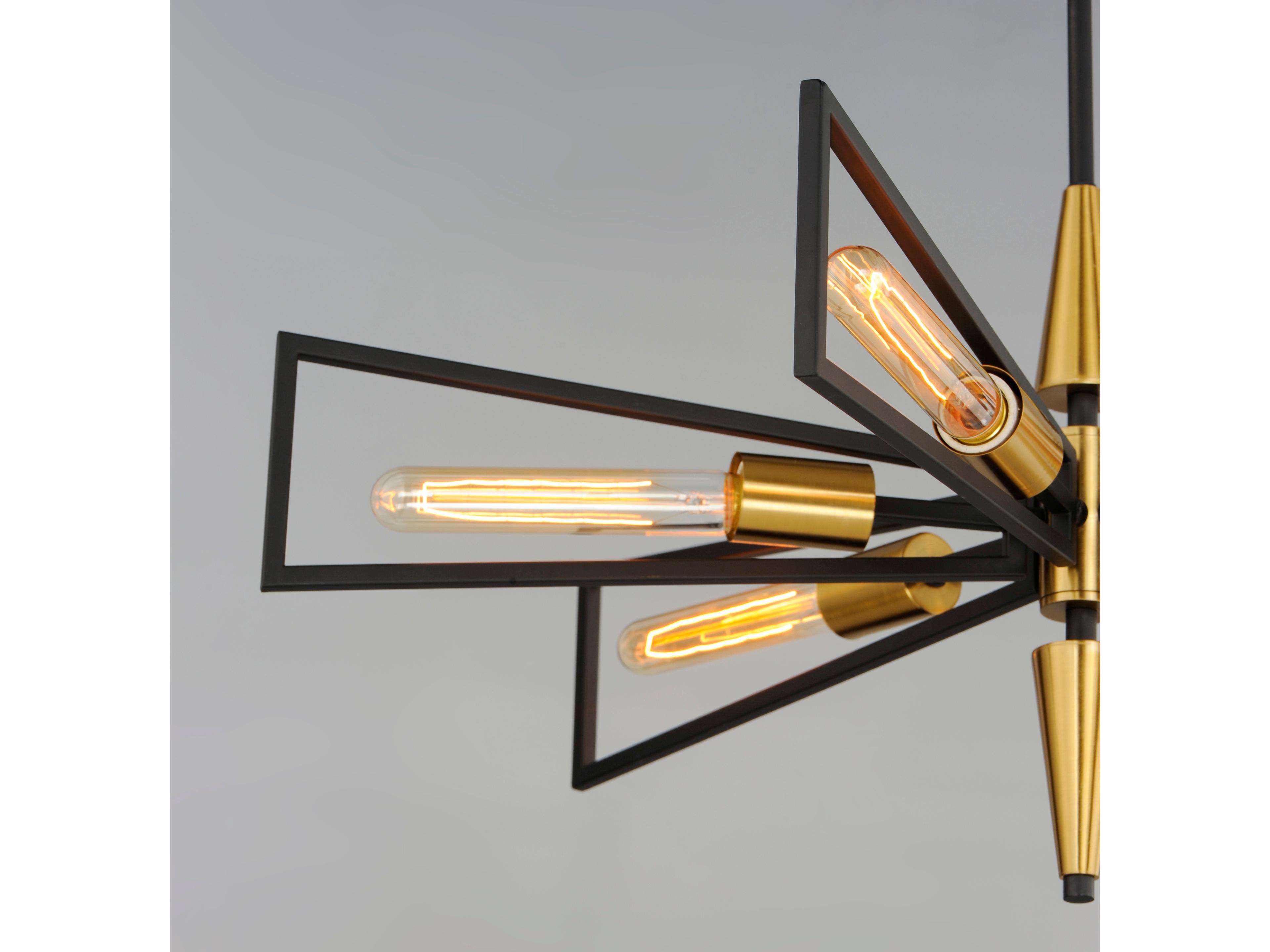 Maxim Lighting Wings 6-Light Black Satin Brass Geometric Sputnik Chandelier