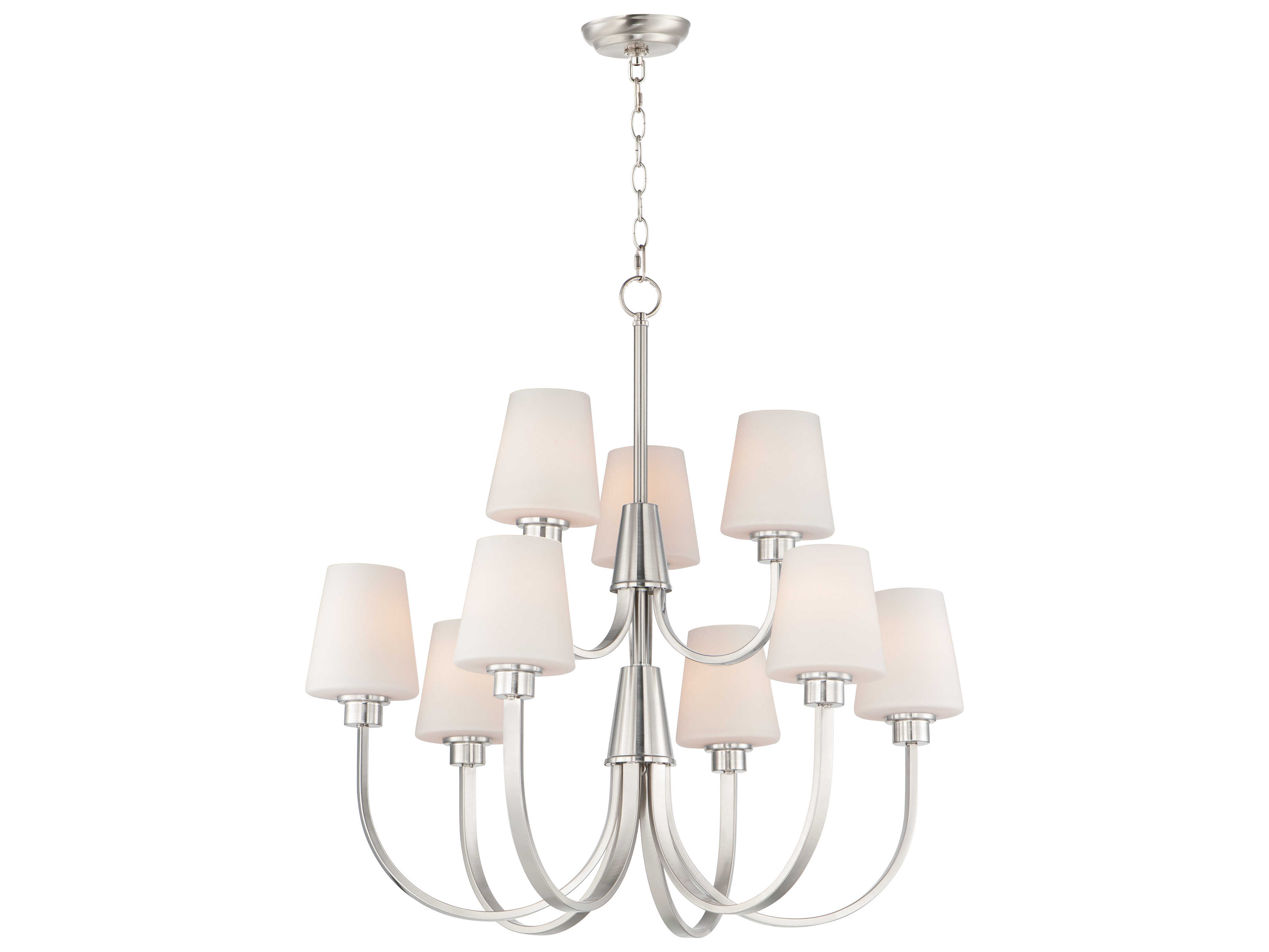 Maxim Lighting Shelter 9-Light Black Glass Empire Tiered Chandelier