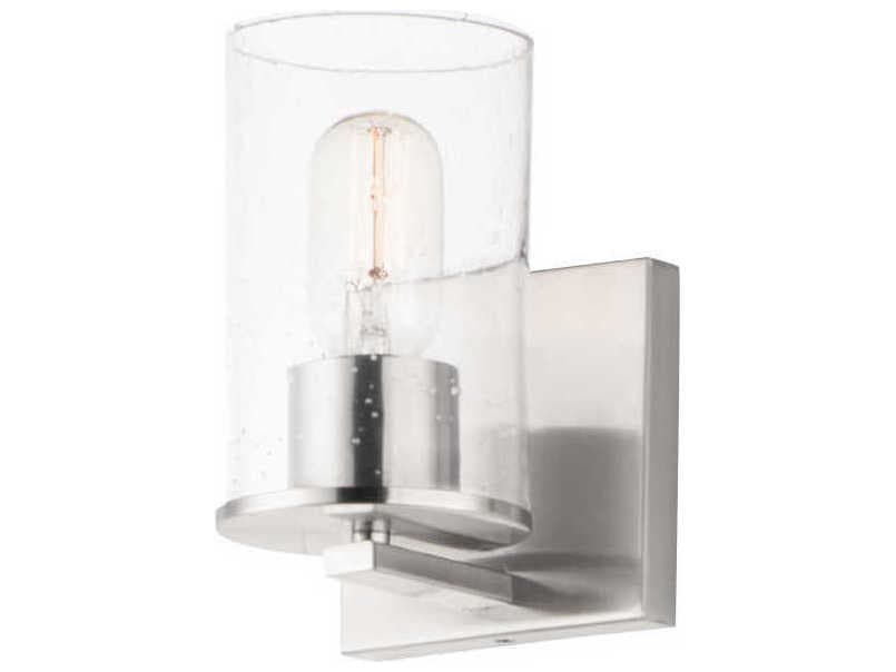 Maxim Lighting Sleek 1-Light Satin Nickel Glass Wall Sconce