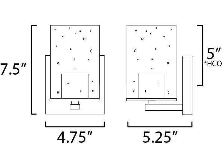 Maxim Lighting Sleek 1-Light Satin Nickel Glass Wall Sconce