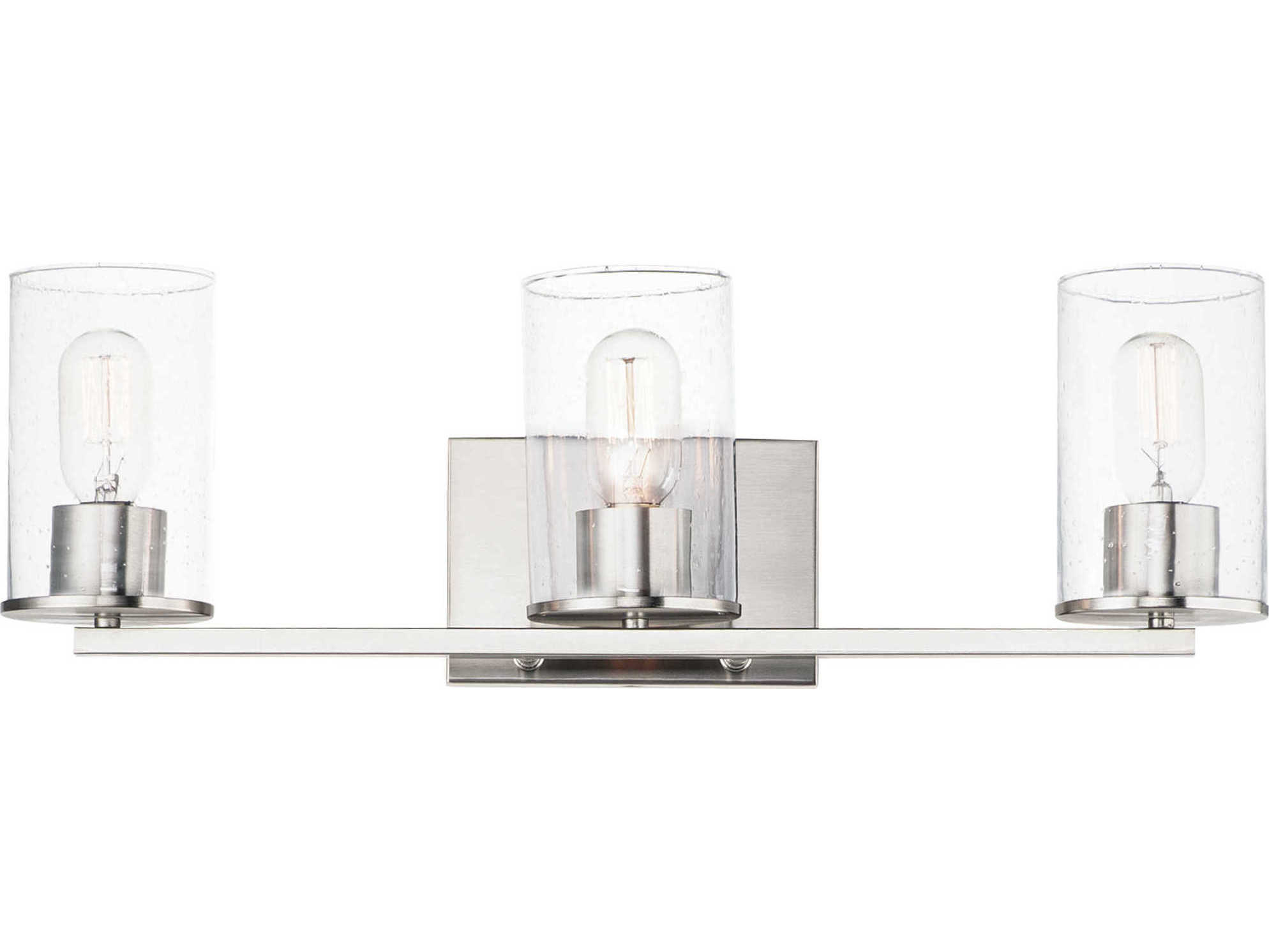 Maxim Lighting Sleek 3-Light Satin Nickel Glass Vanity Light